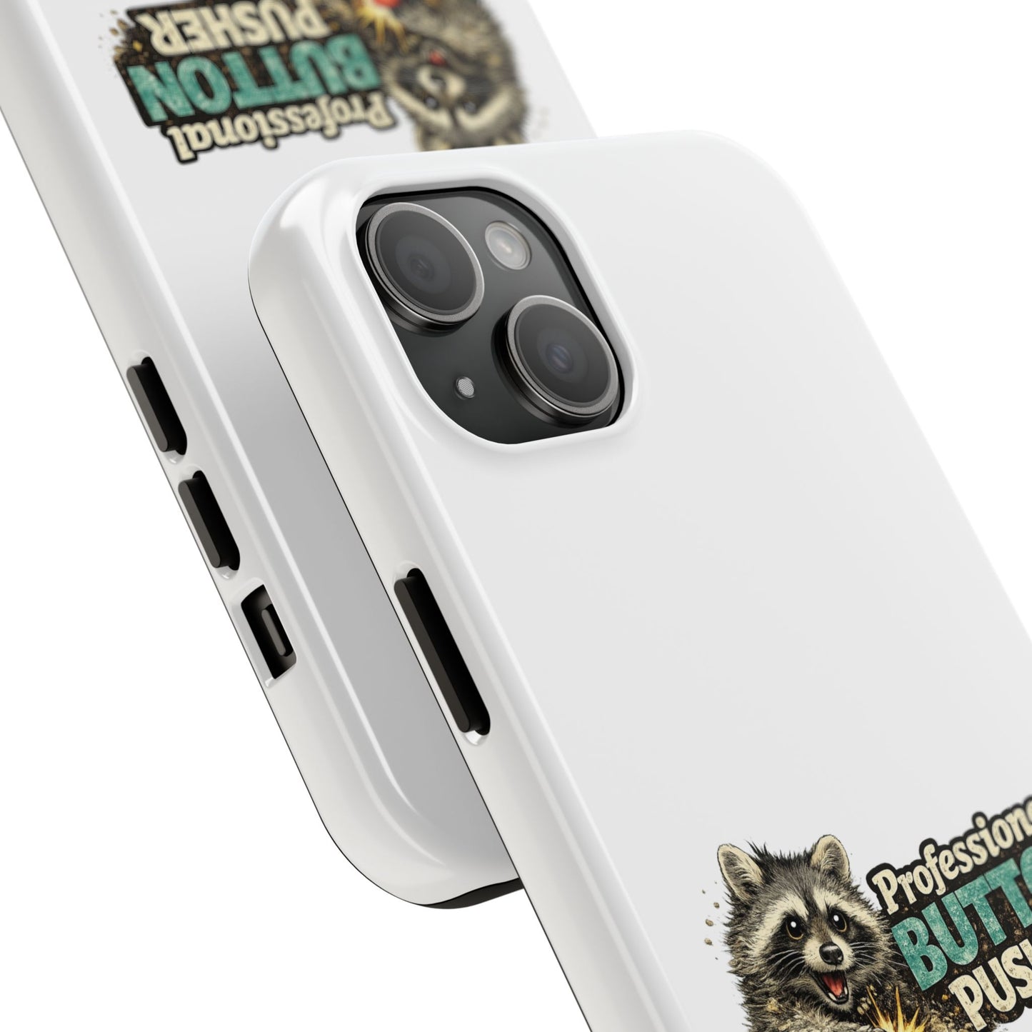 Button Pusher Raccoon Phone Case — Tough & Cute Protective Phone Cover