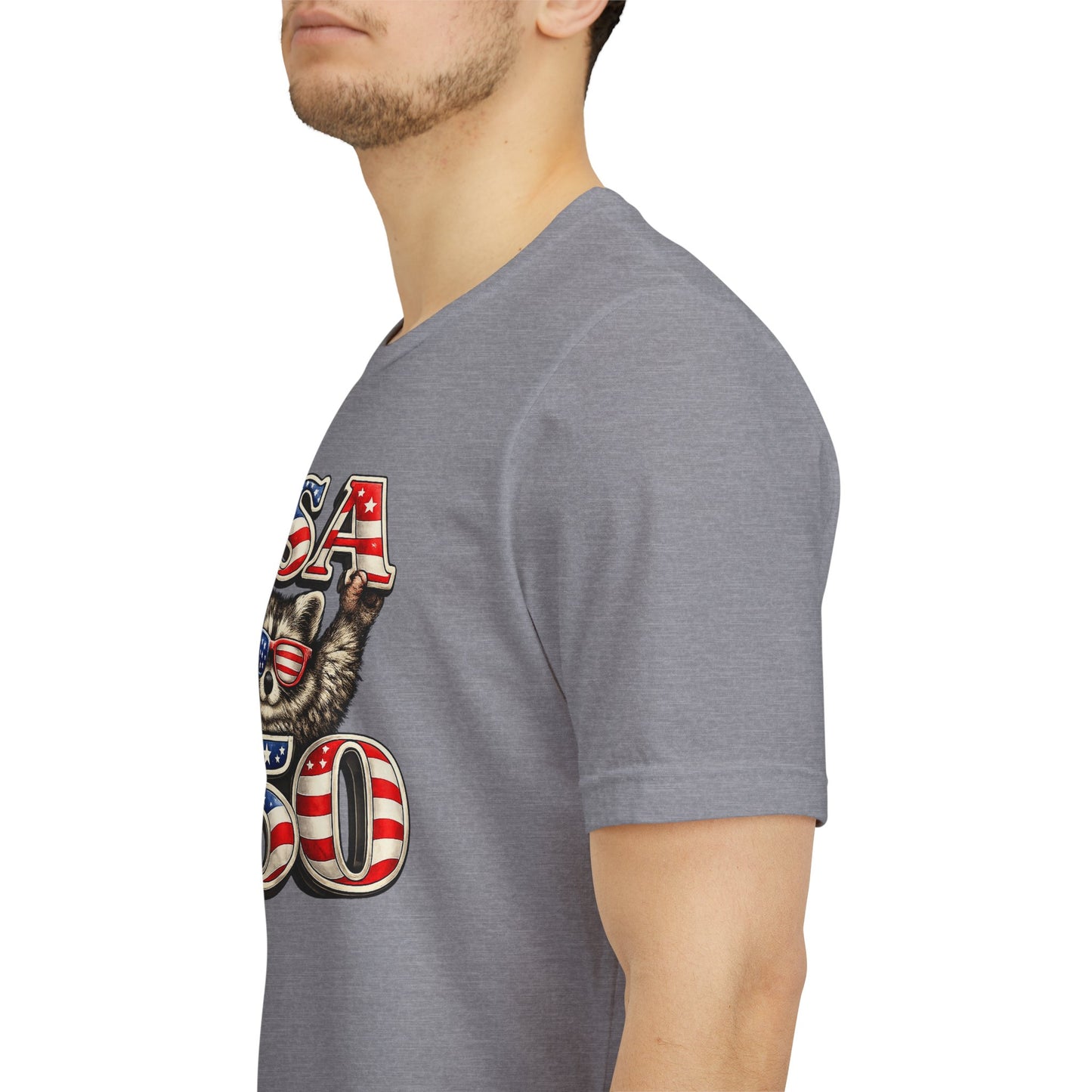 Patriot Raccoon 250th Anniversary T-Shirt — 4th of July Fireworks Flag Tee