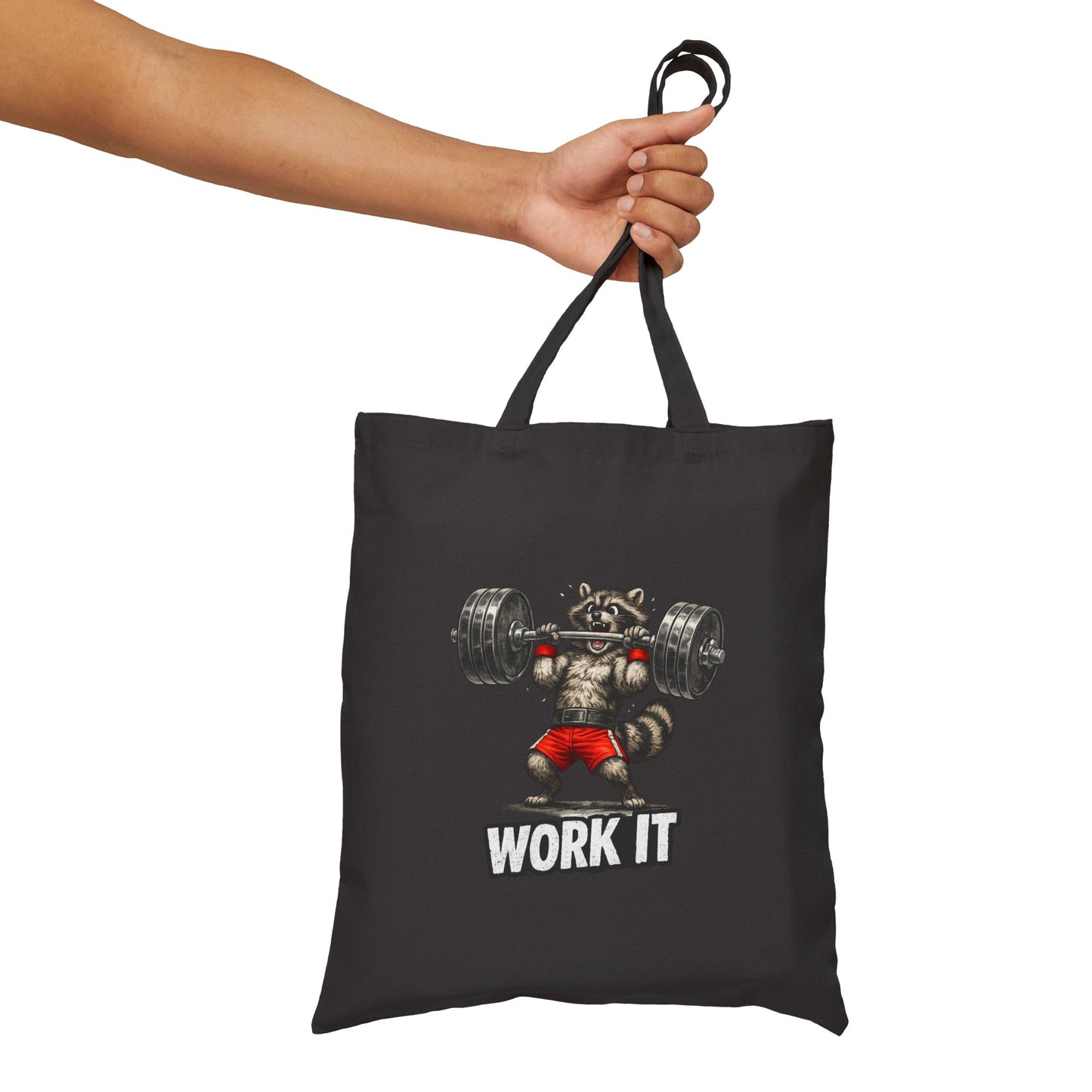 Work It Raccoon Canvas Tote Bag