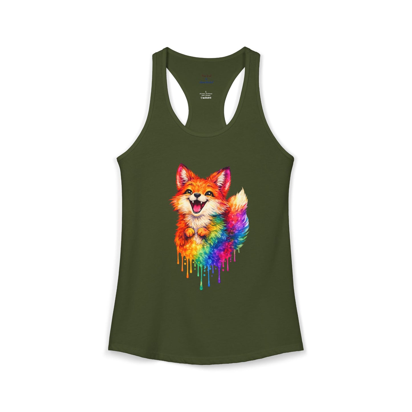 Watercolor Wildlife Fox Racerback Tank