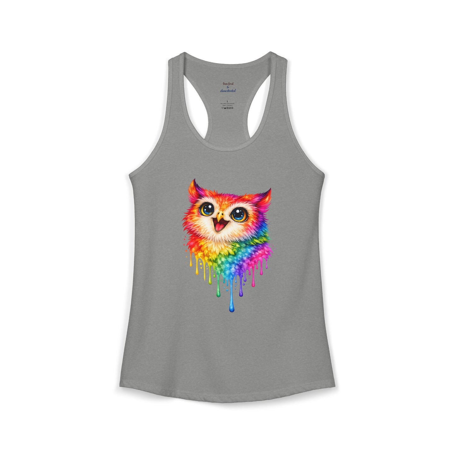 Watercolor Wildlife Owl Racerback Tank