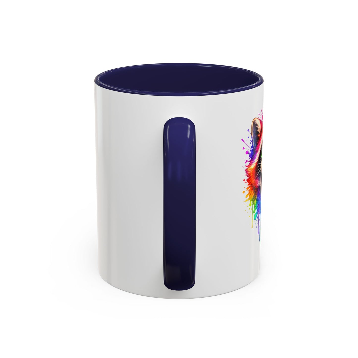 Cheerful Watercolor Raccoon Accent Coffee Mug