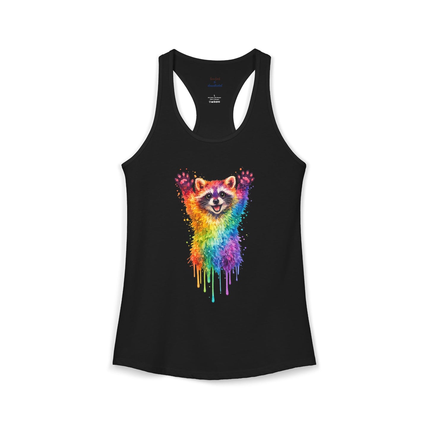 Watercolor Wildlife Raccoon Racerback Tank