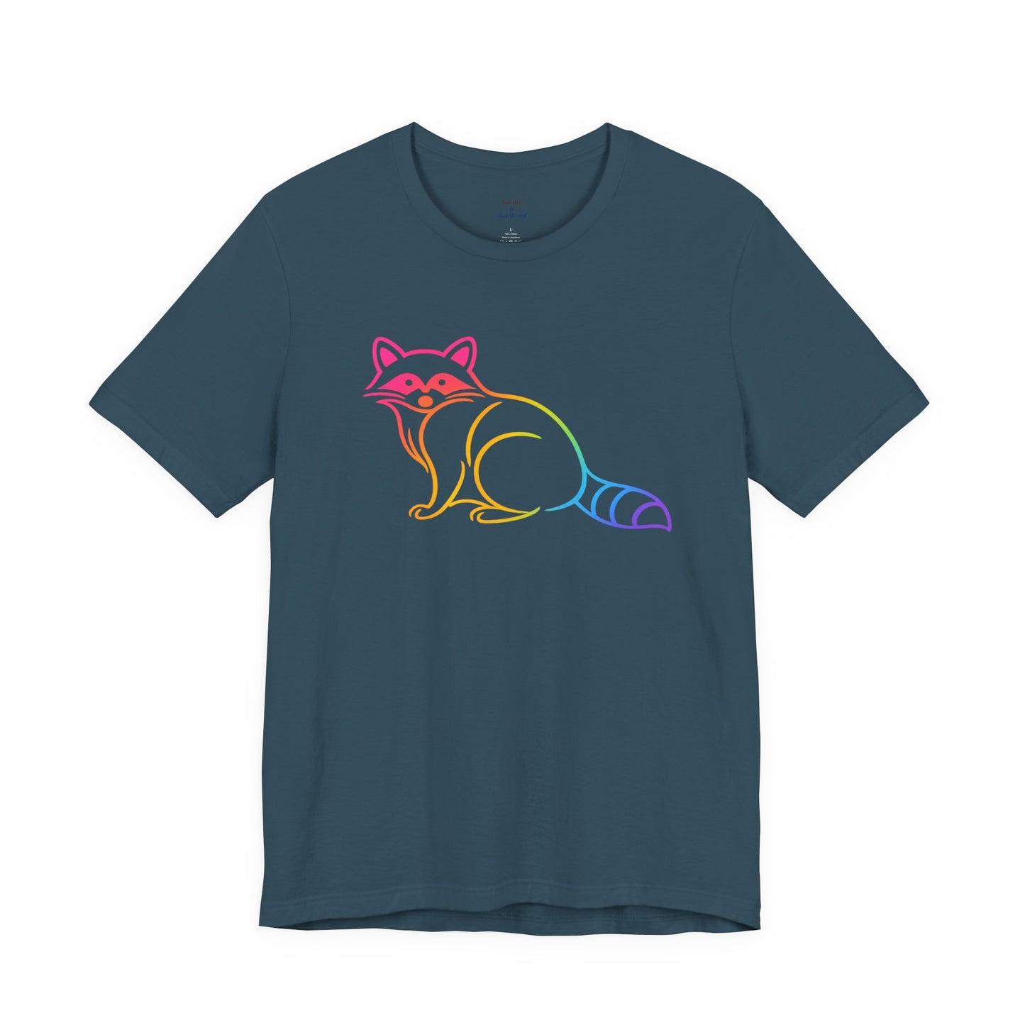 Raccoon Tee — Minimal Line Raccoon Scenic Graphic T-Shirt
