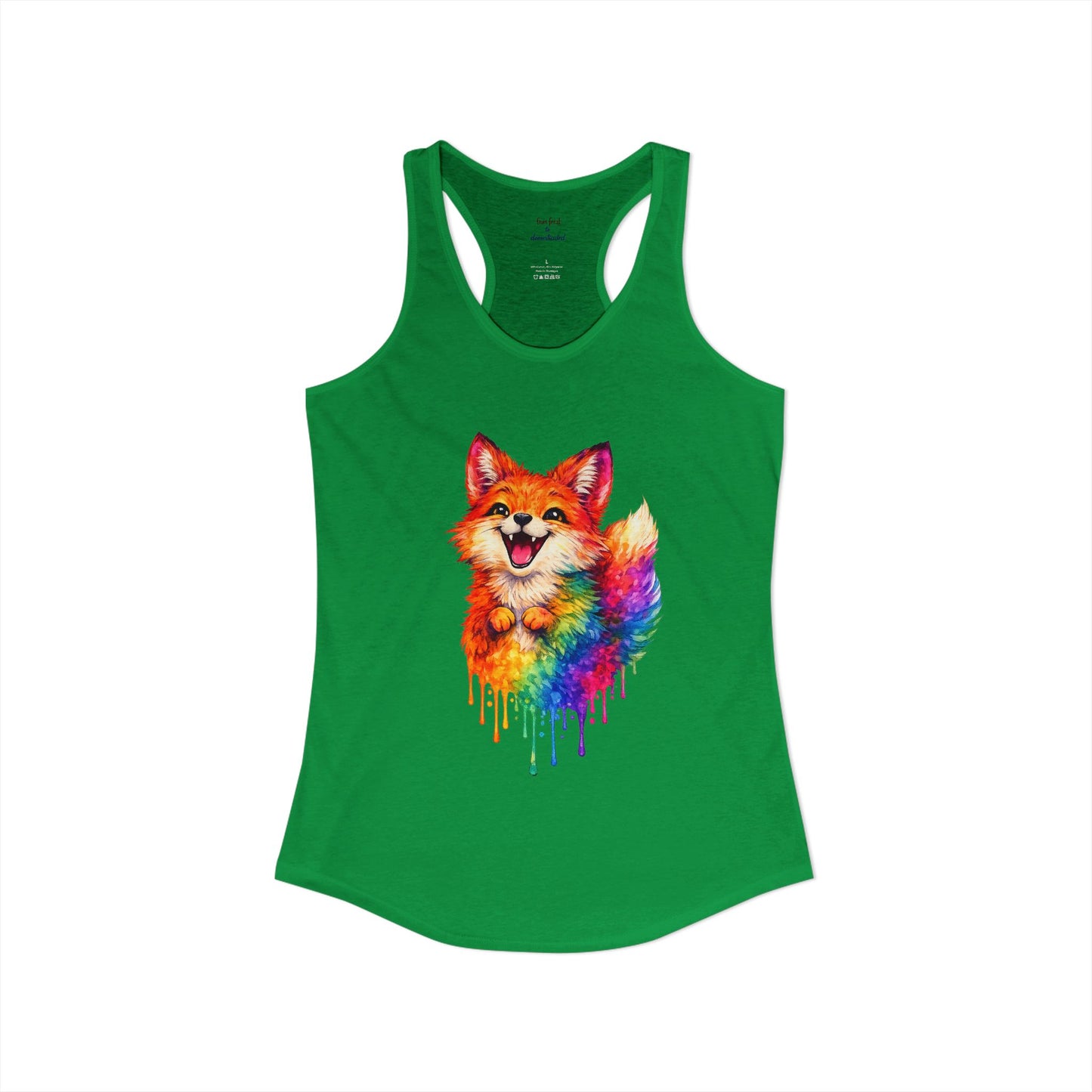 Watercolor Wildlife Fox Racerback Tank