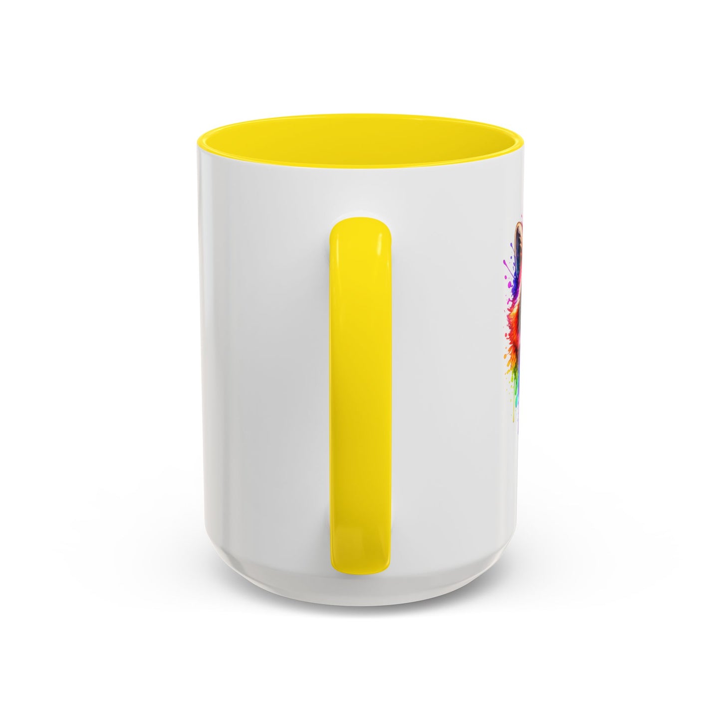Cheerful Watercolor Raccoon Accent Coffee Mug