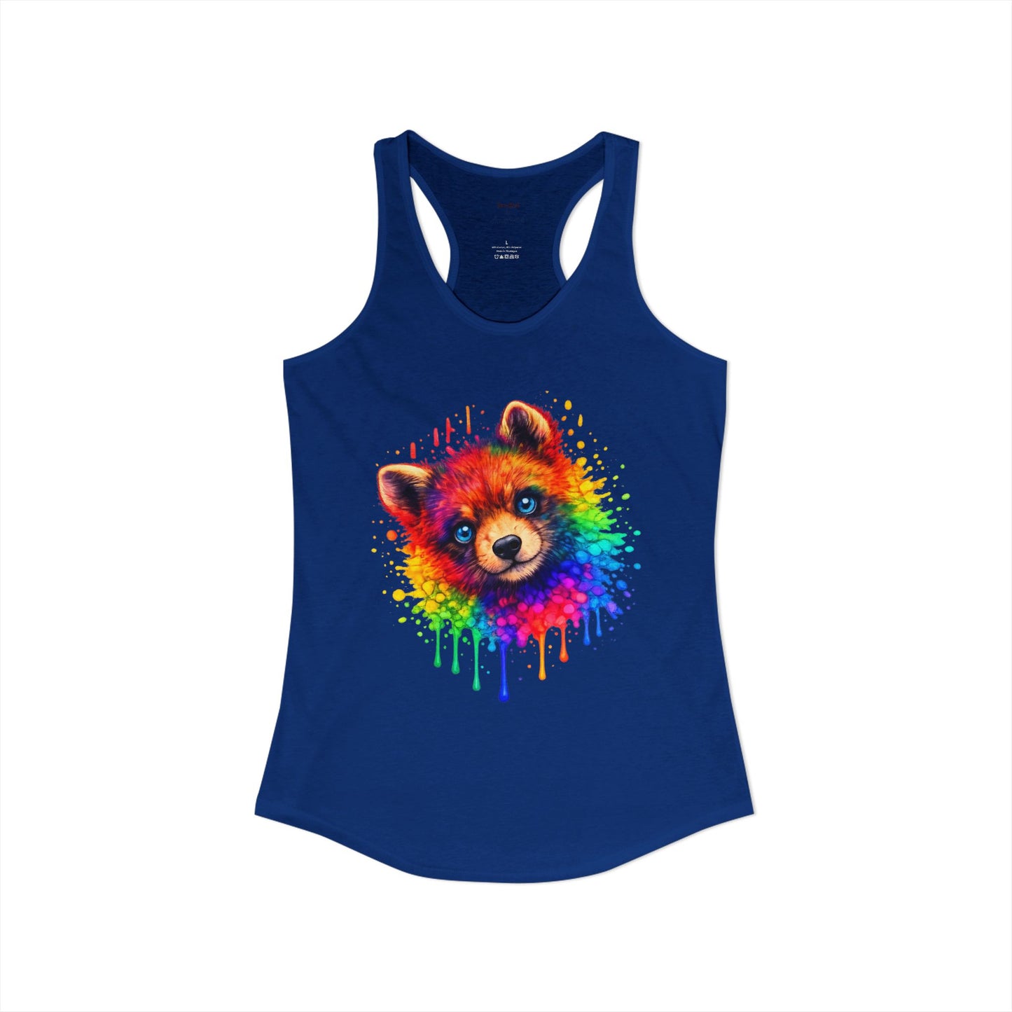 Watercolor Wildlife Bear Cub Racerback Tank