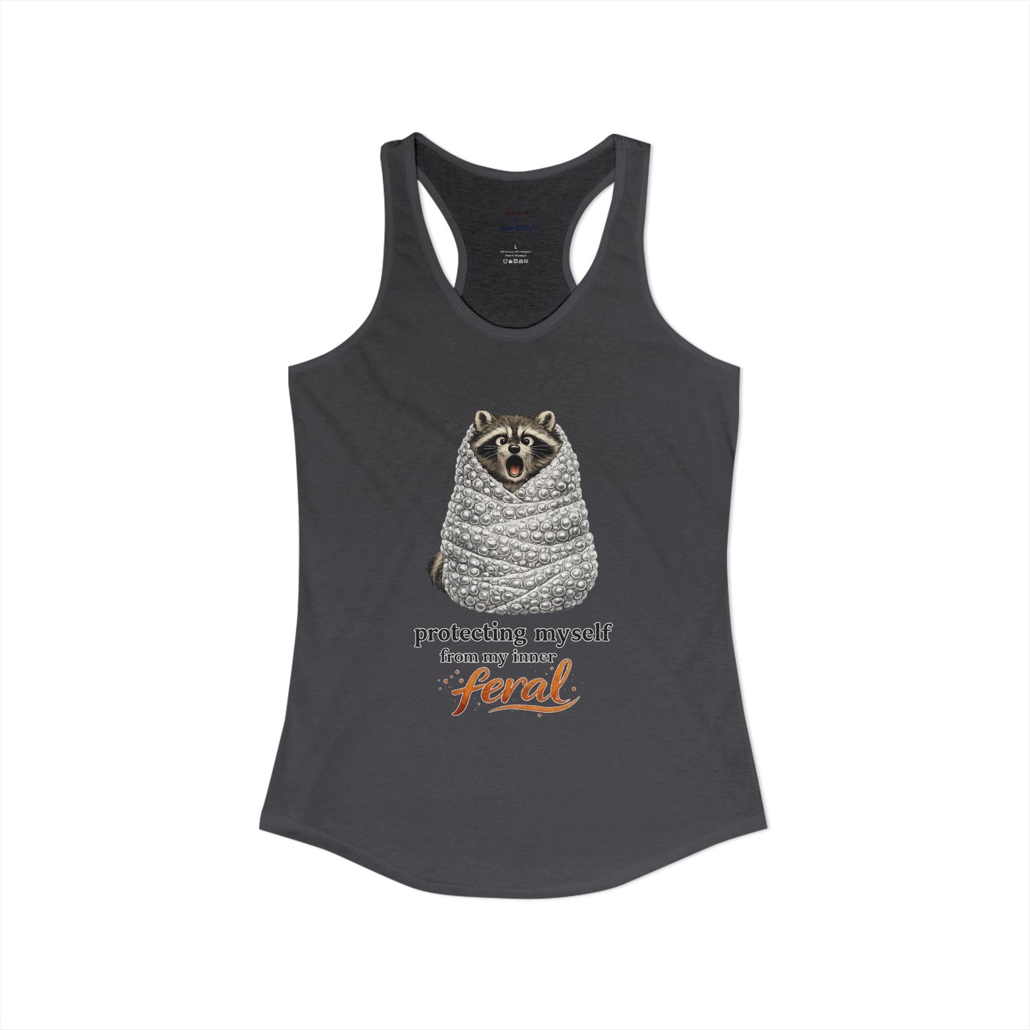 Bubble Wrap Raccoon Racerback Tank
