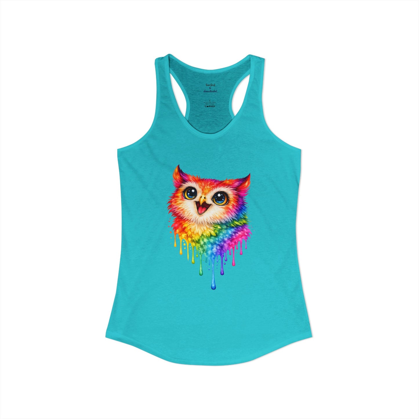 Watercolor Wildlife Owl Racerback Tank