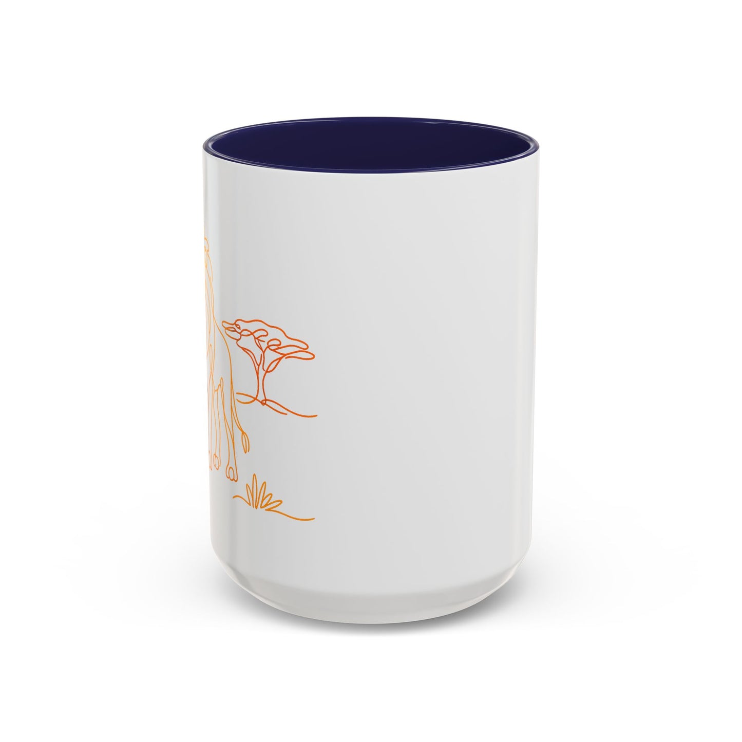 Safari Sunrise Coffee Mug — Minimal Line Lion Design (11/15oz)
