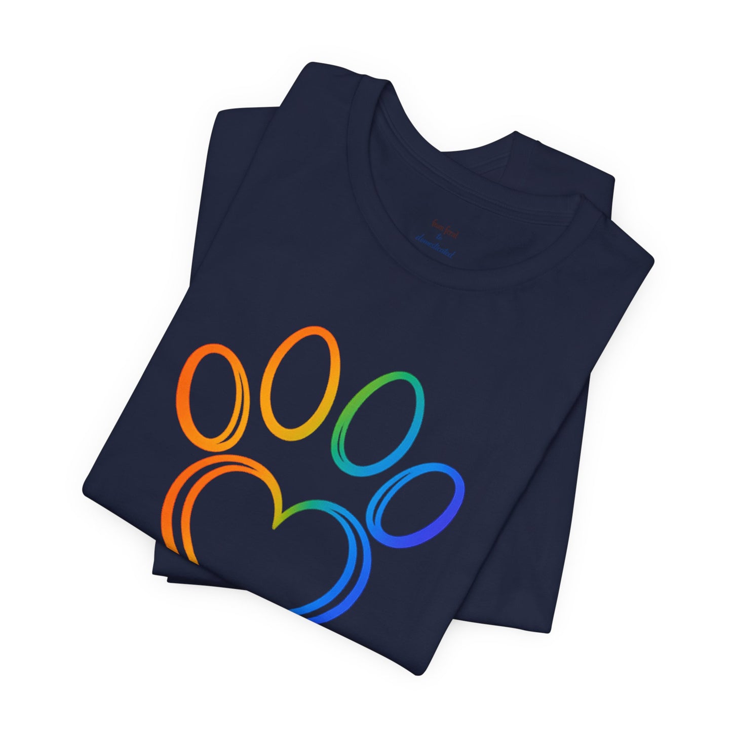 Heart/Paw Colorful Line-Work T-Shirt
