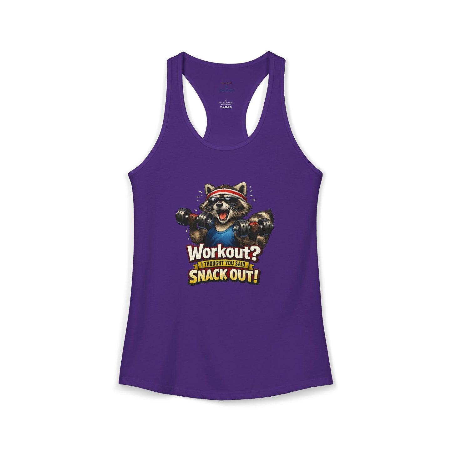 Snack Out Raccoon Racerback Tank