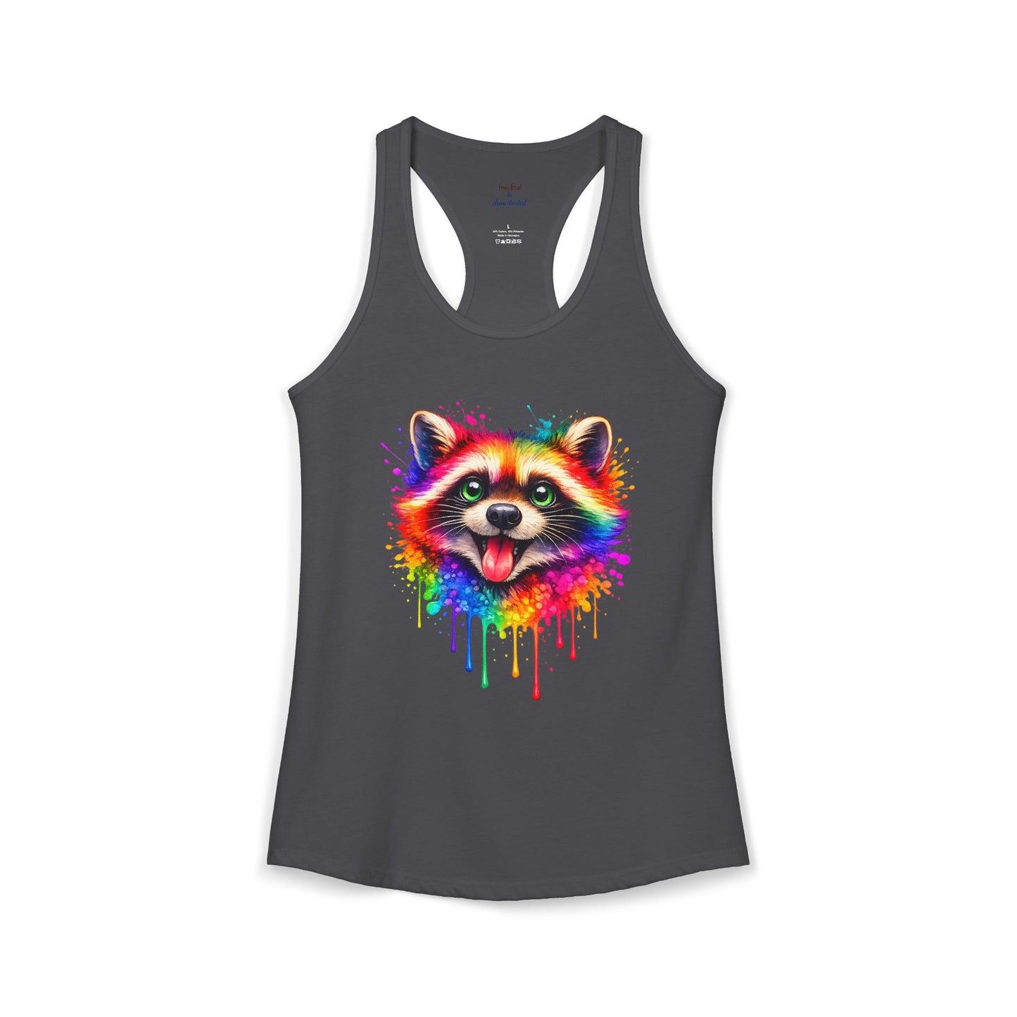 Watercolor Wildlife Raccoon Racerback Tank