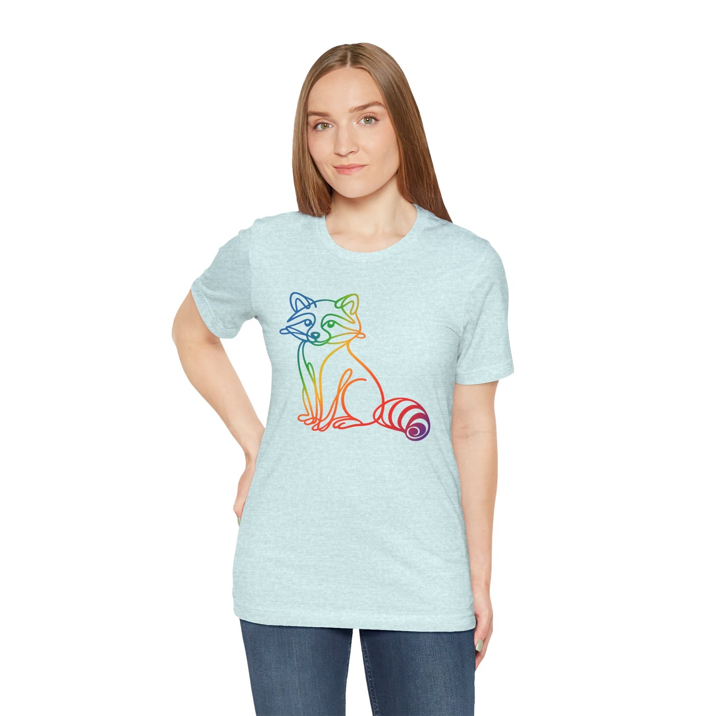 Raccoon Tee — Minimal Line Raccoon Scenic Graphic T-Shirt
