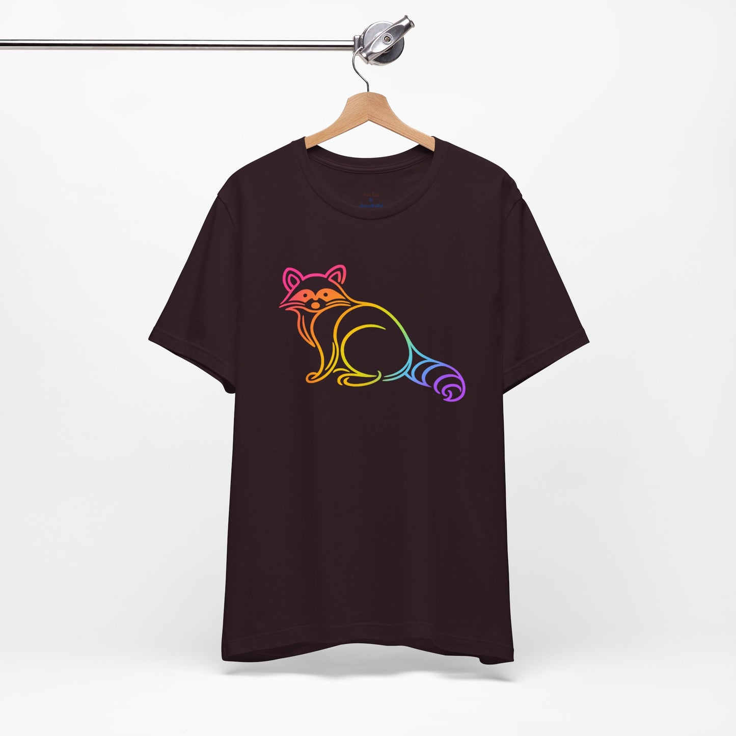Rascal Raccoon Tee — Minimal Line Raccoon Scenic Graphic T-Shirt