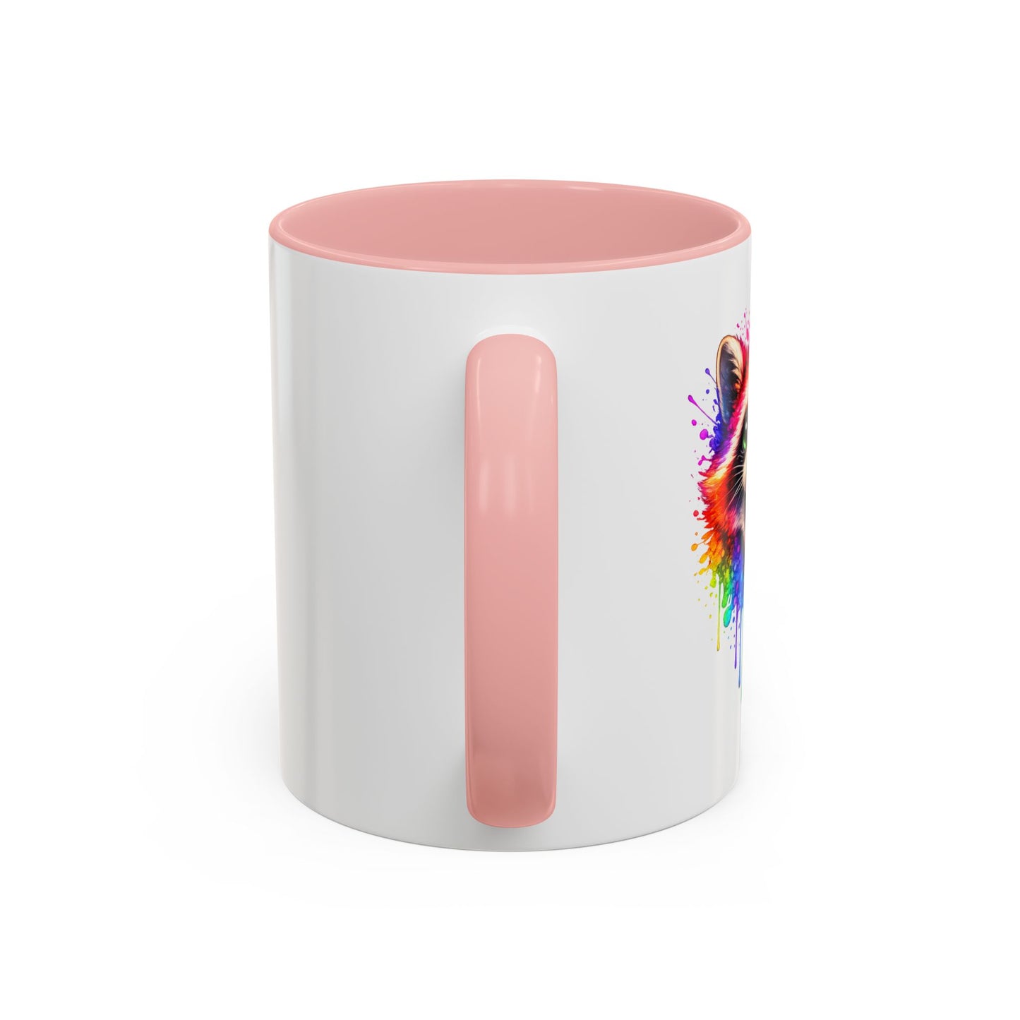 Cheerful Watercolor Raccoon Accent Coffee Mug