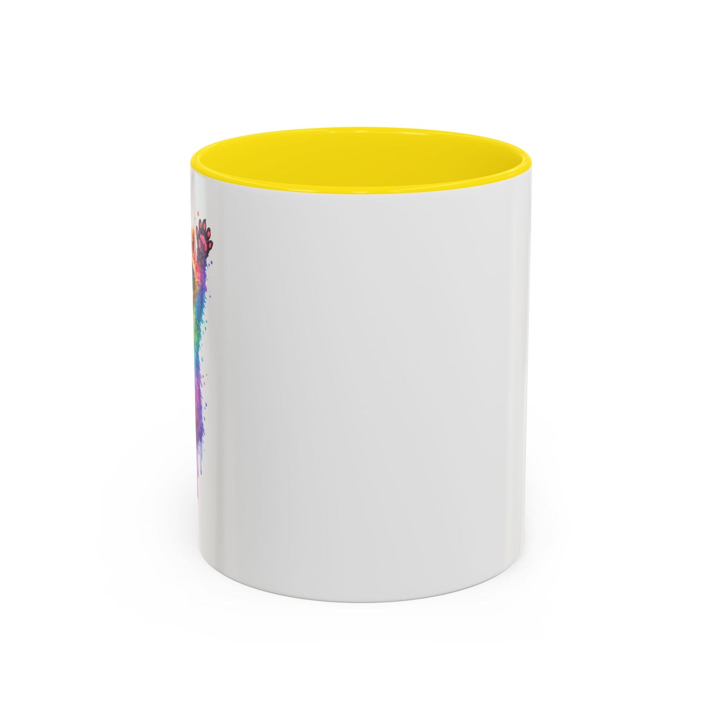 Cheerful Watercolor Raccoon Accent Coffee Mug