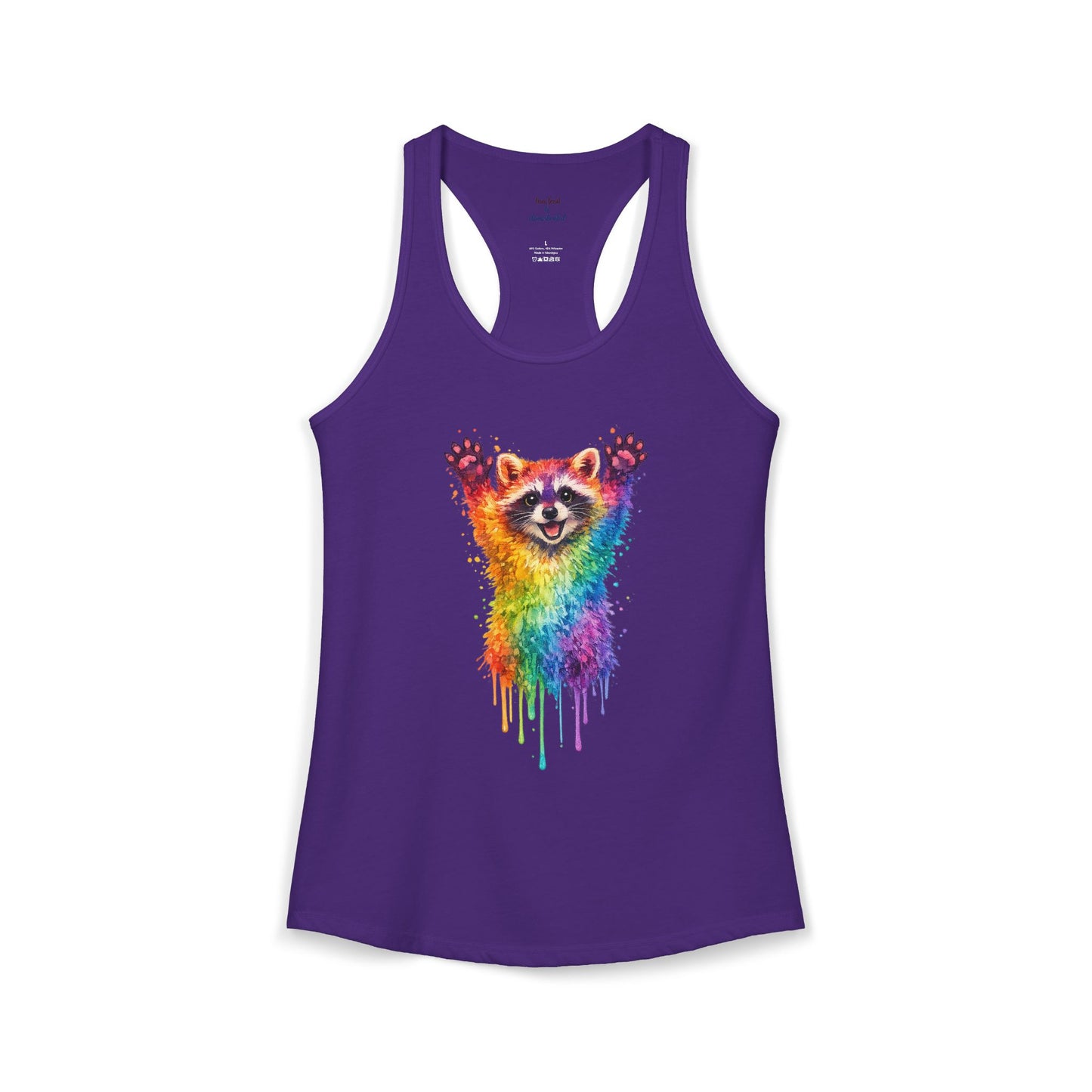 Watercolor Wildlife Raccoon Racerback Tank