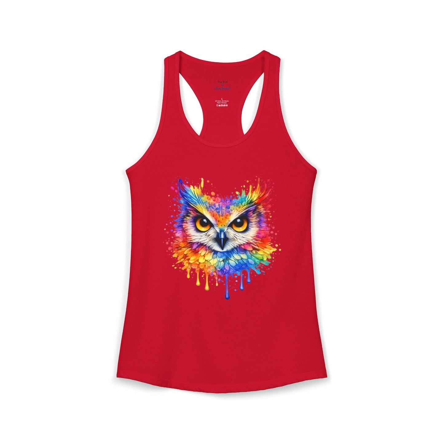 Watercolor Wildlife Owl Racerback Tank