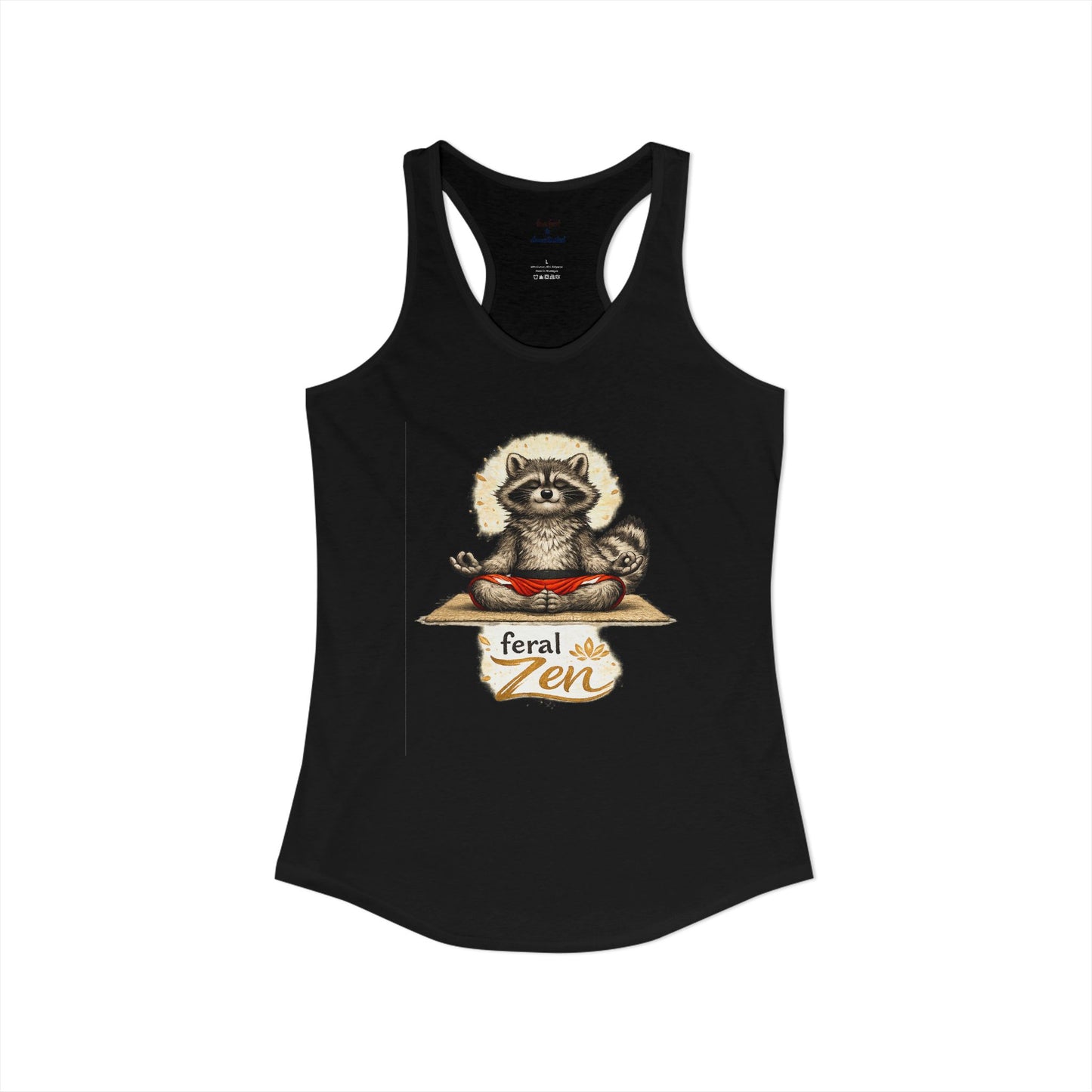 Feral Zen Raccoon Racerback Tank