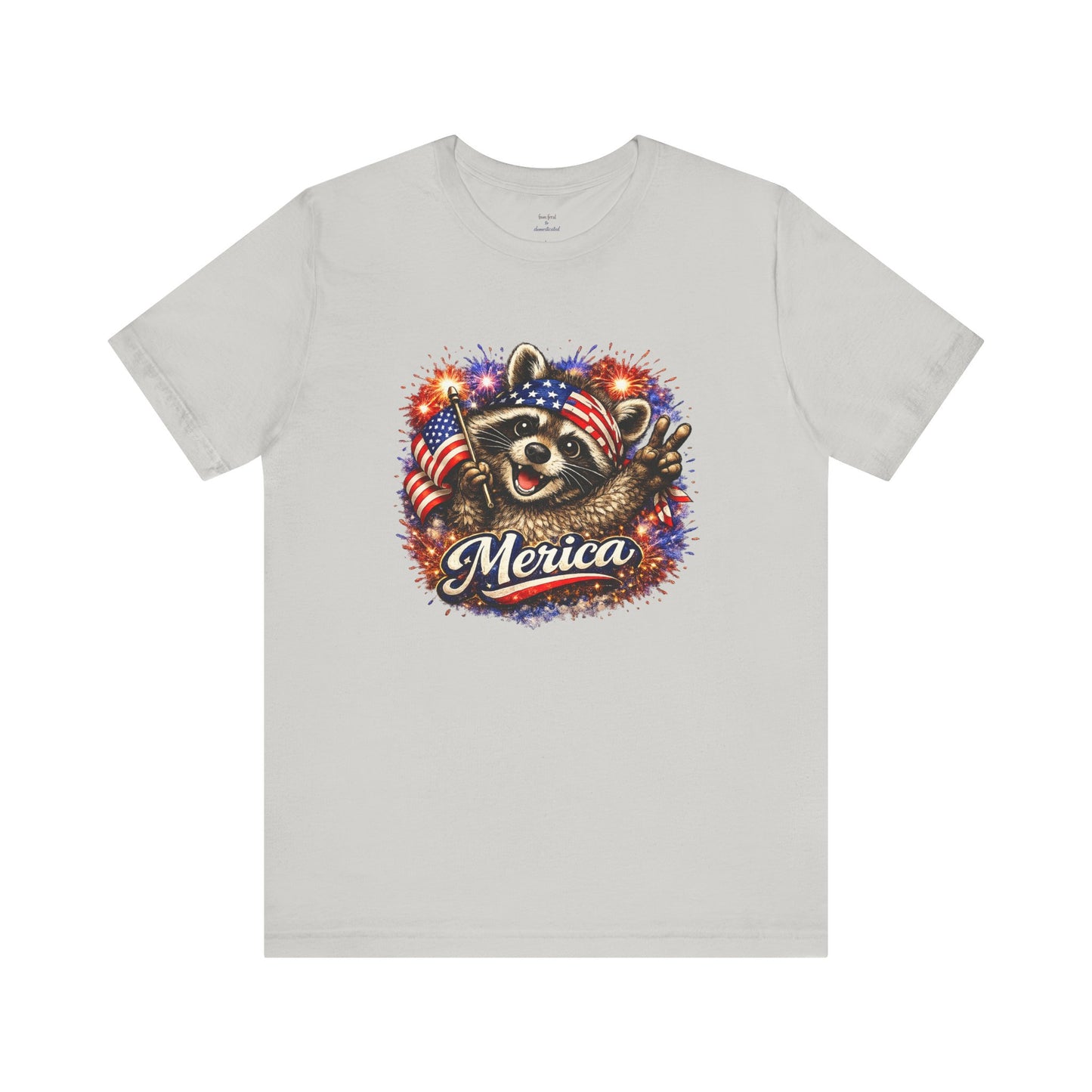 Patriot Raccoon 250th Anniversary T-Shirt — 4th of July Fireworks Flag Tee