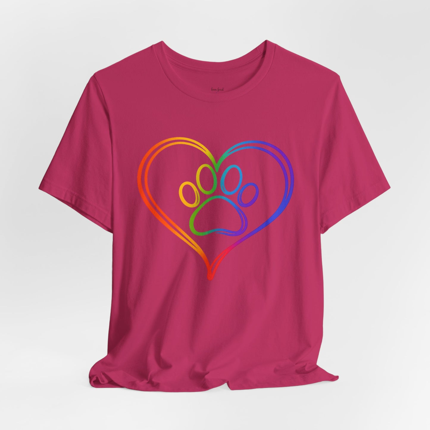 Heart/Paw Colorful Line-Work T-Shirt