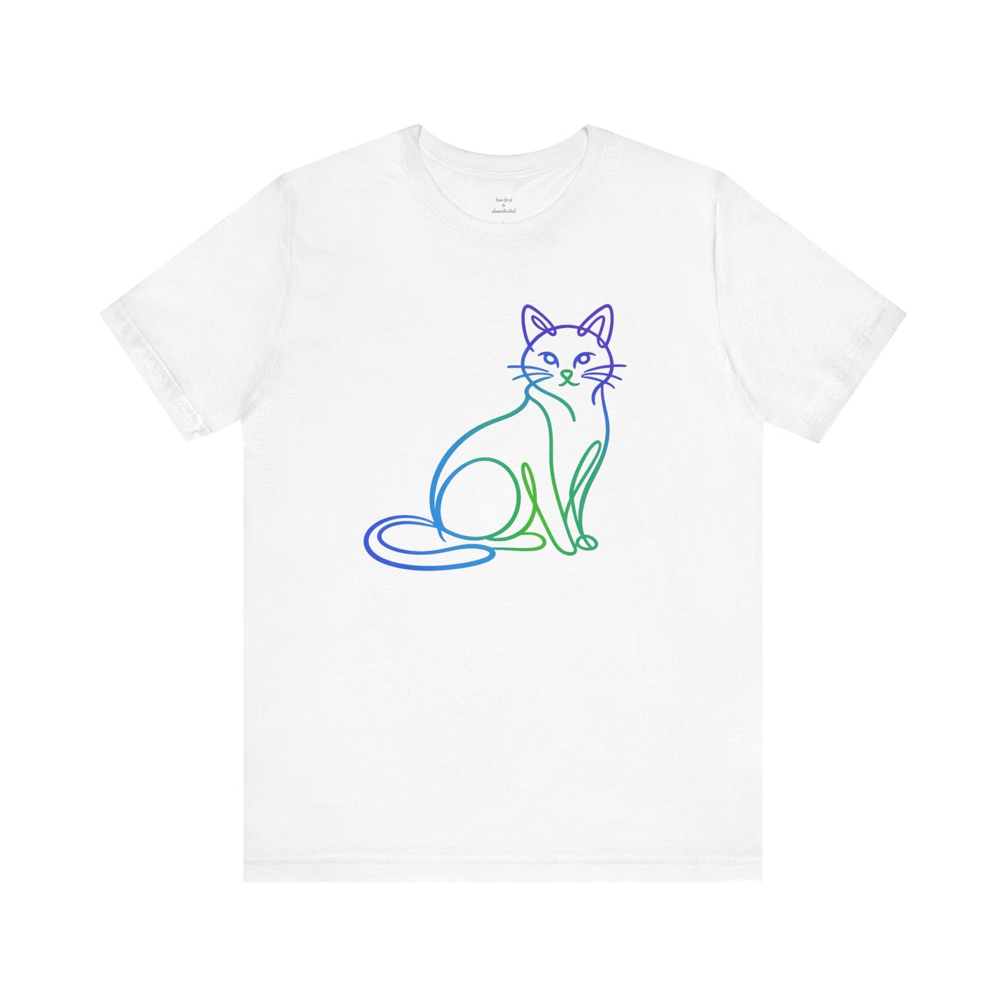 Colorful Line-Work Sitting Cat T-Shirt