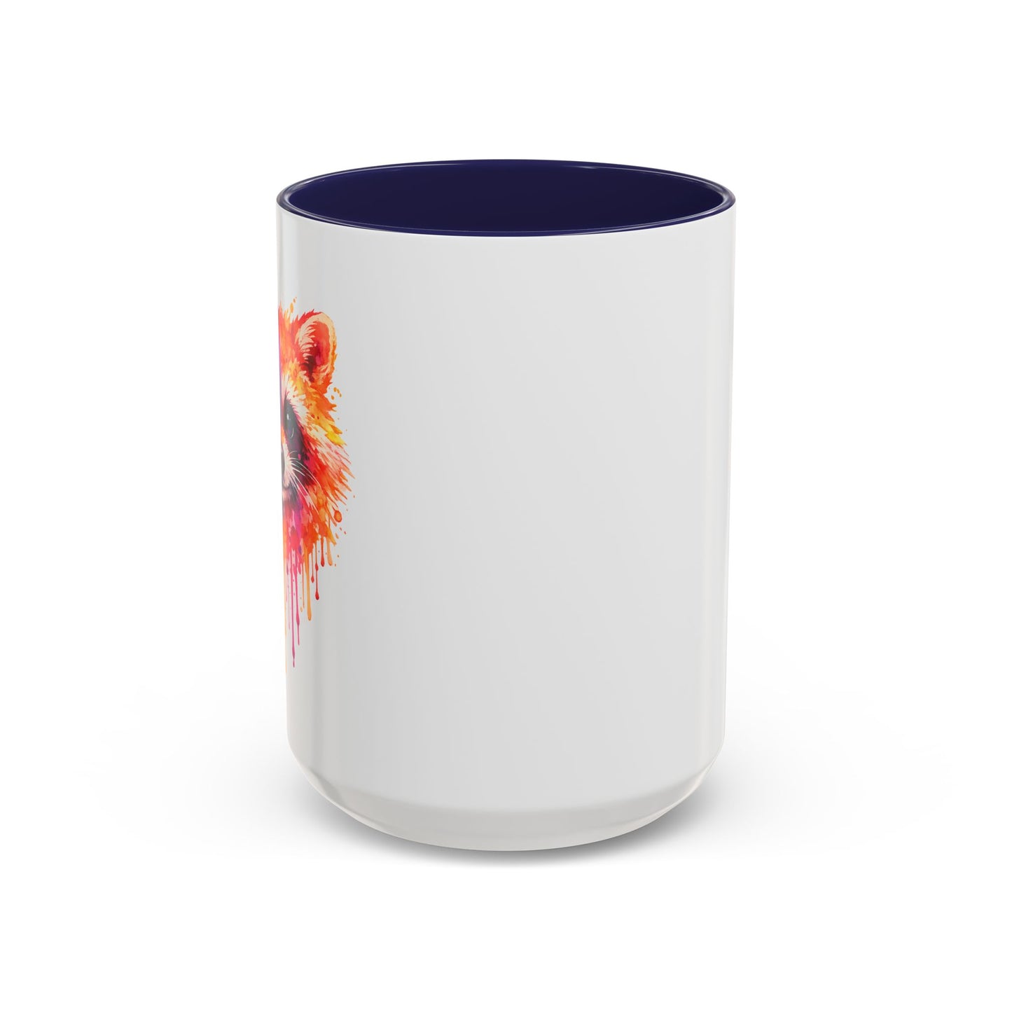 Cheerful Watercolor Raccoon Accent Coffee Mug
