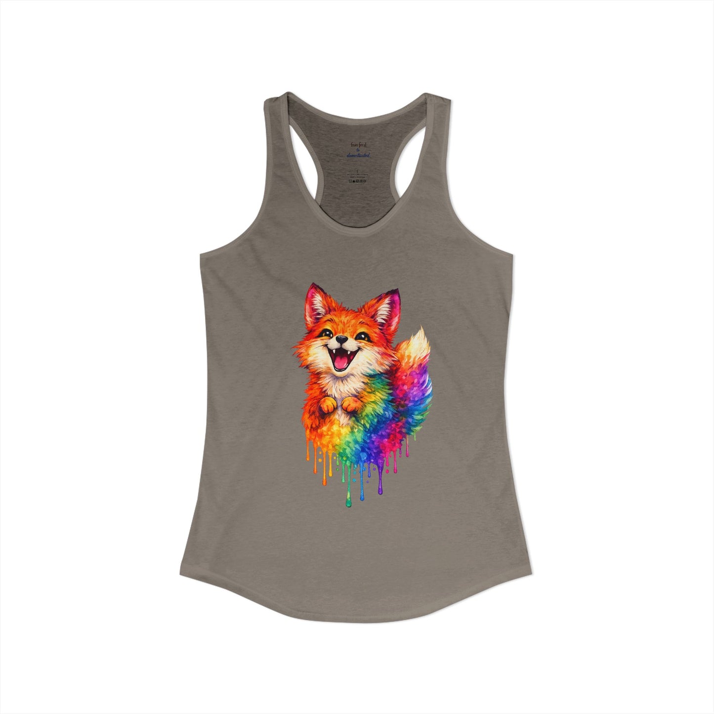 Watercolor Wildlife Fox Racerback Tank
