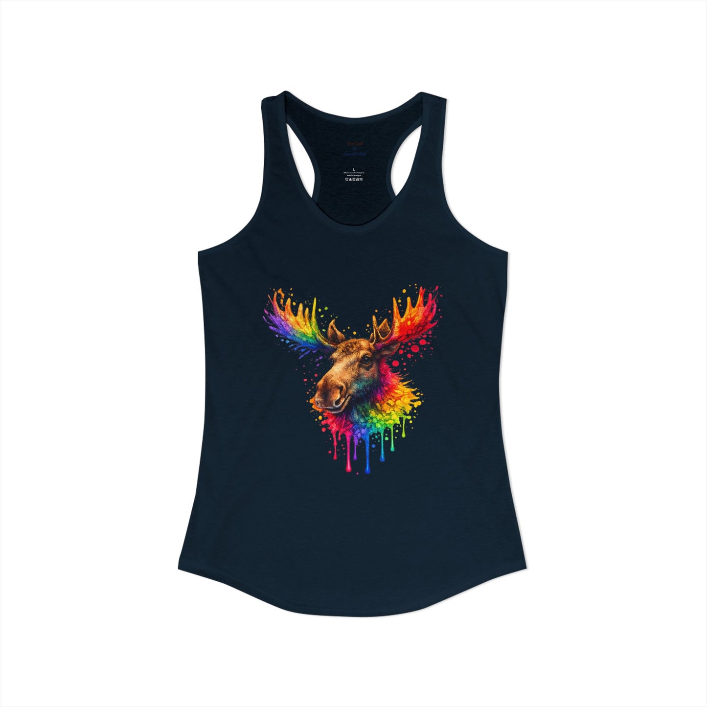 Watercolor Wildlife Moose Racerback Tank