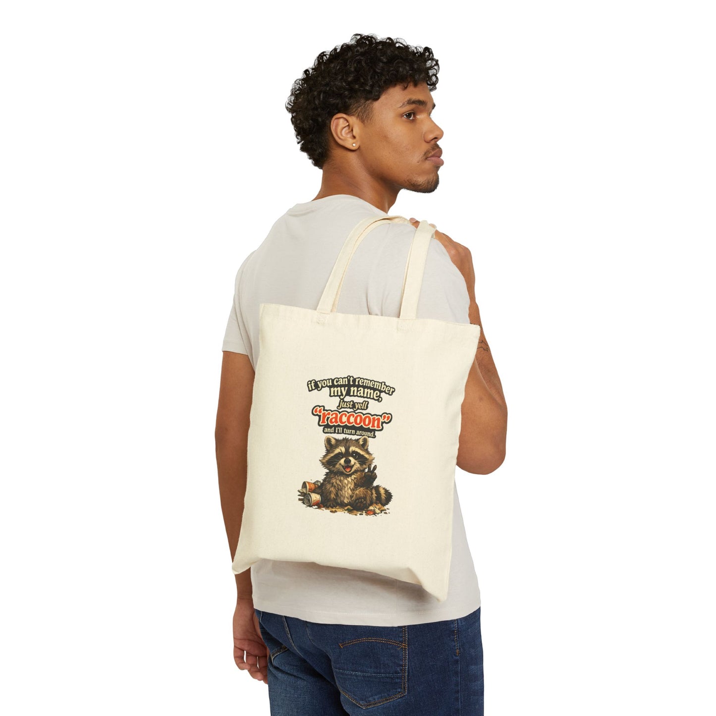 Yell Raccoon Canvas Tote Bag