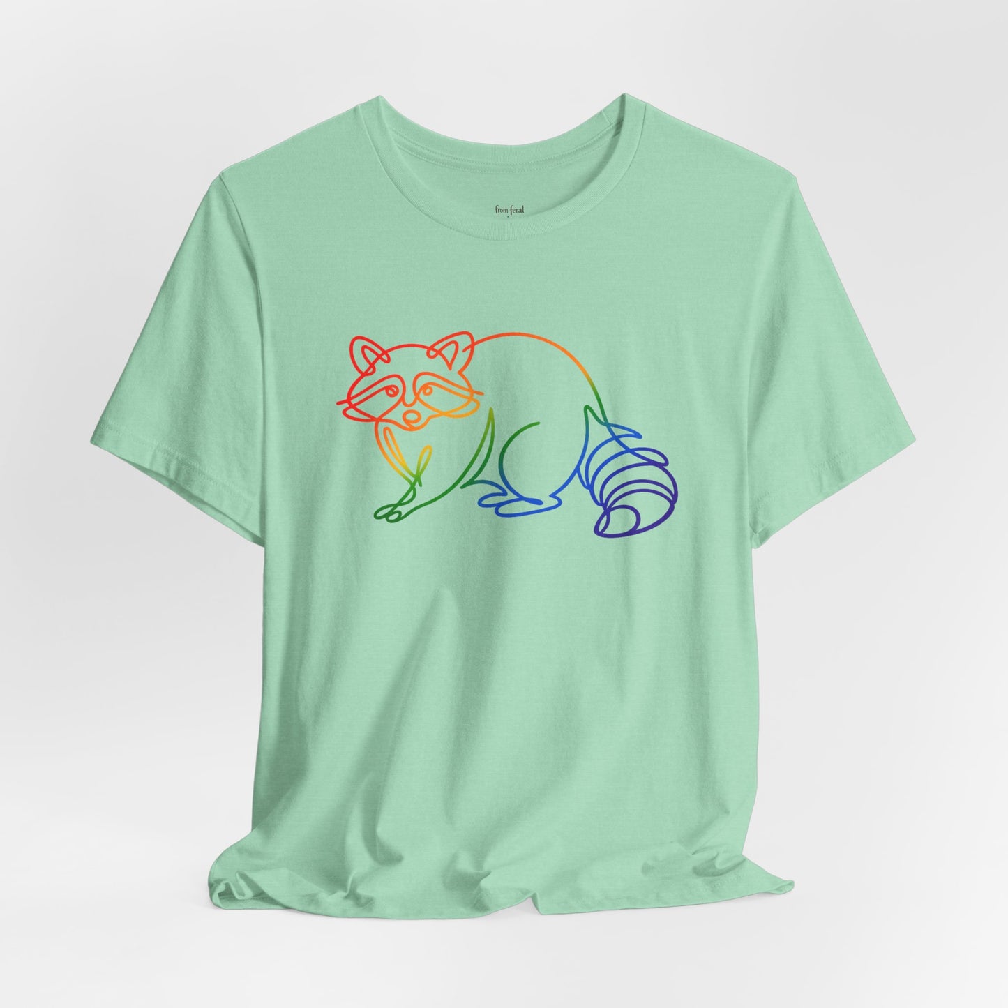 Raccoon Tee — Minimal Line Raccoon Scenic Graphic T-Shirt