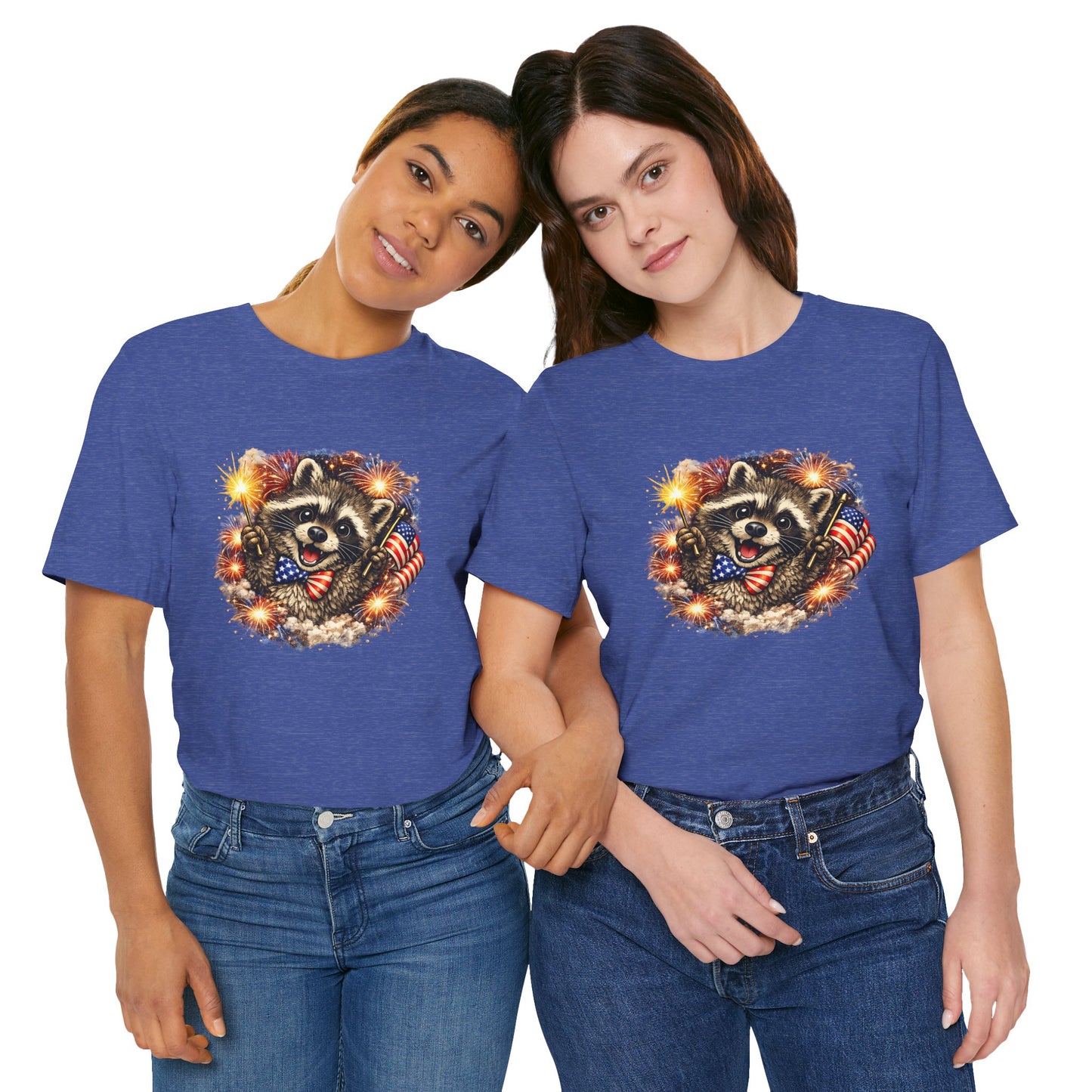Patriot Raccoon 250th Anniversary T-Shirt — 4th of July Fireworks Flag Tee