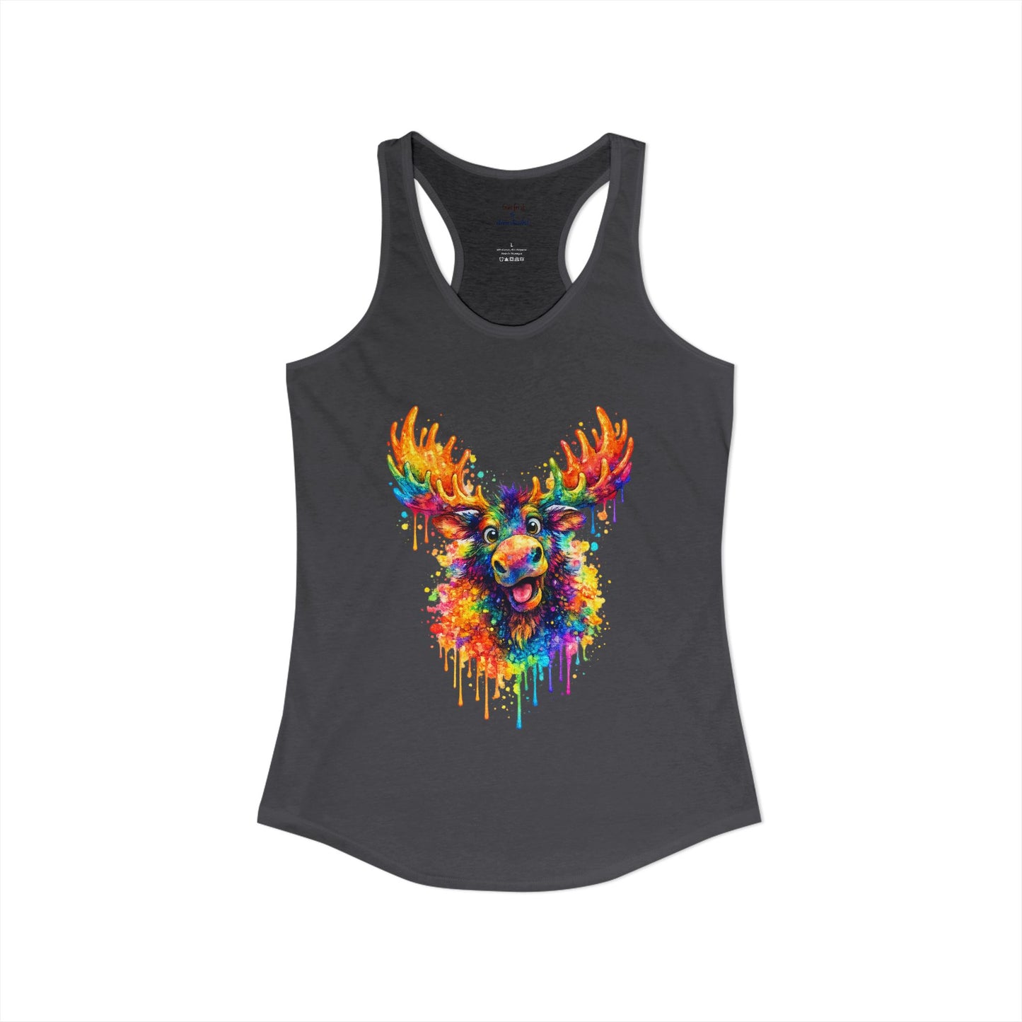 Watercolor Wildlife Moose Racerback Tank