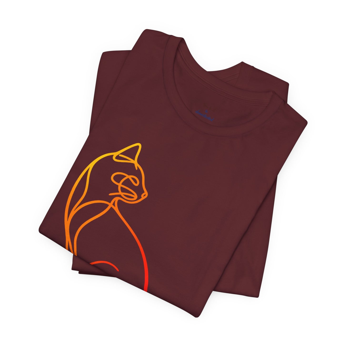 Colorful Line-Work Sitting Cat T-Shirt