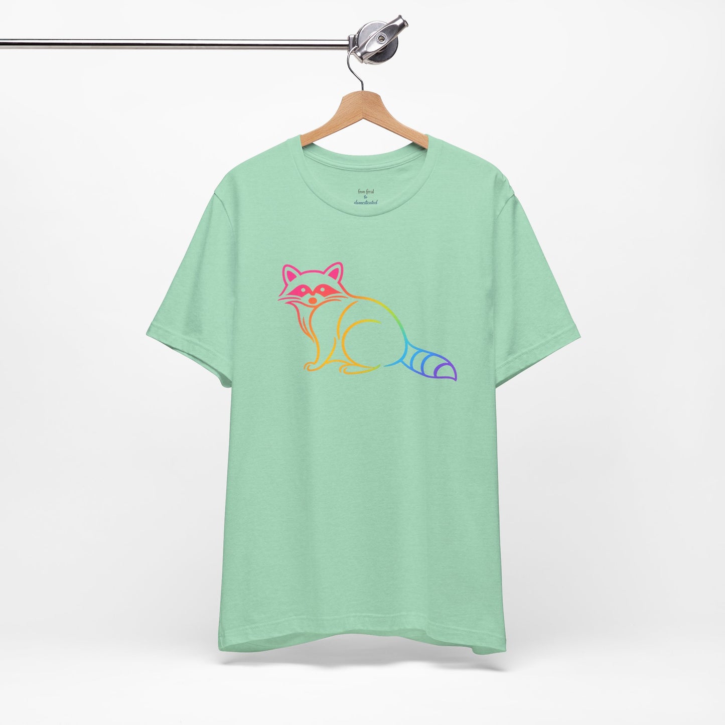 Raccoon Tee — Minimal Line Raccoon Scenic Graphic T-Shirt