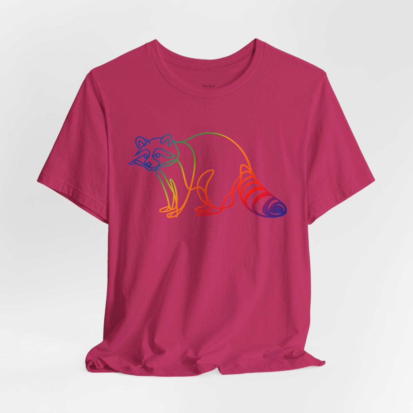 Raccoon Tee — Minimal Line Raccoon Scenic Graphic T-Shirt