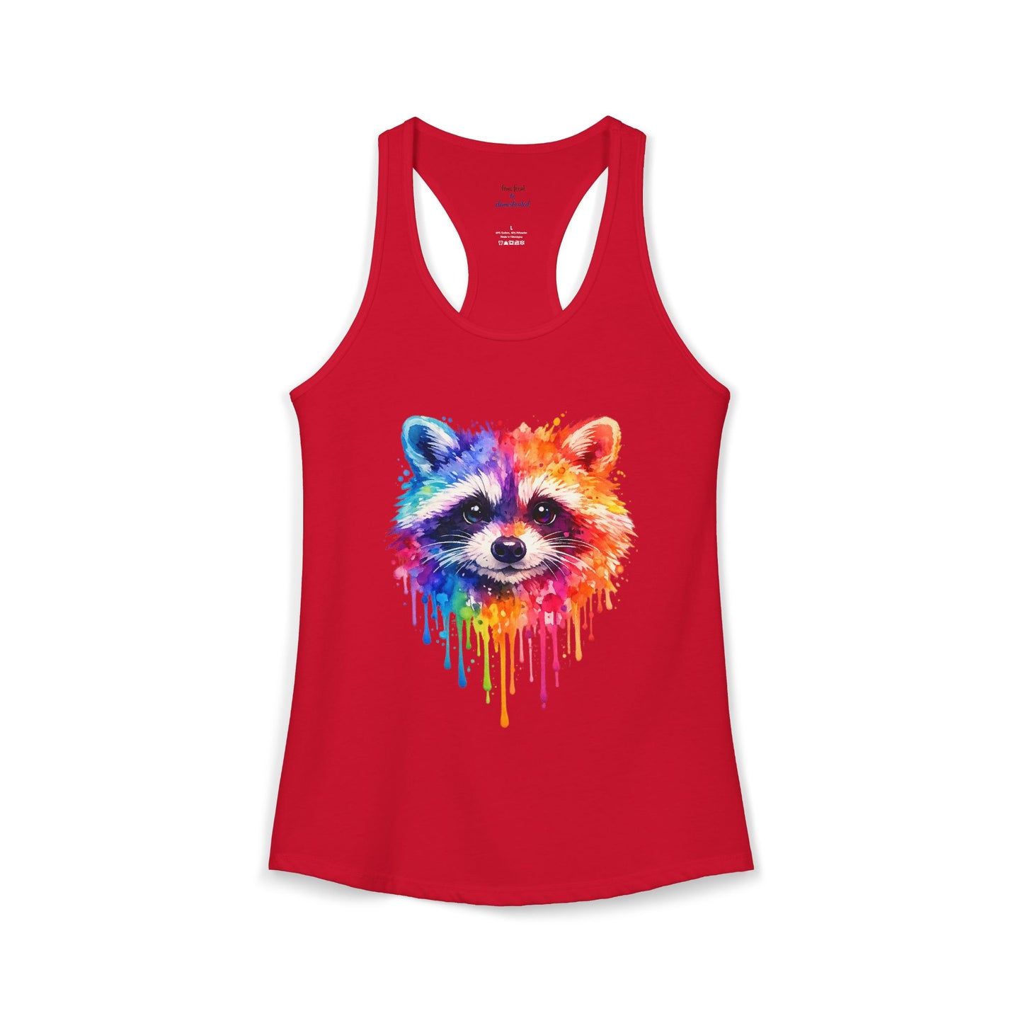 Watercolor Wildlife Raccoon Racerback Tank
