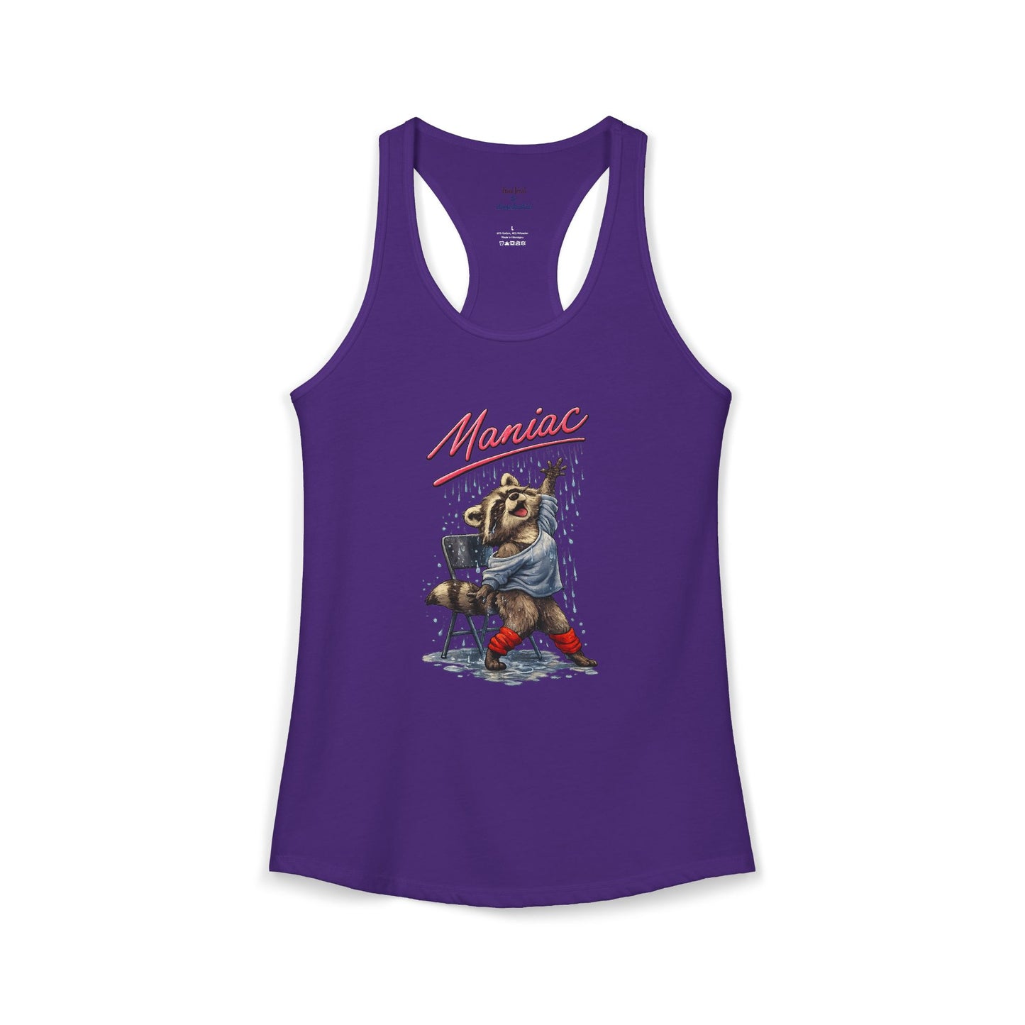 Maniac Raccoon Racerback Tank