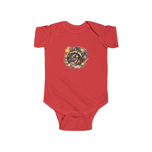 Infant Bodysuit — Adorable Patriotic Raccoon - USA 250
