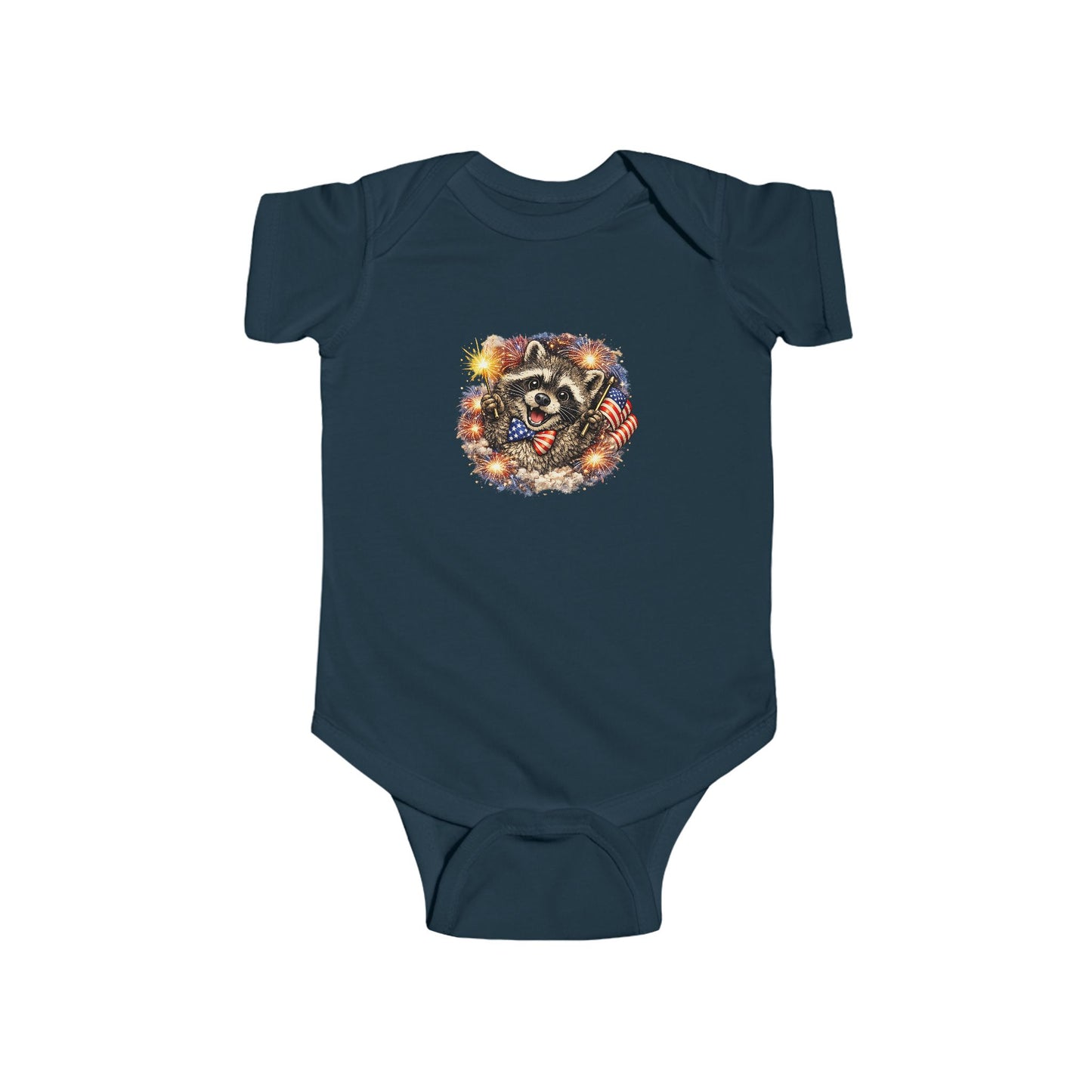 Infant Bodysuit — Adorable Patriotic Raccoon - USA 250