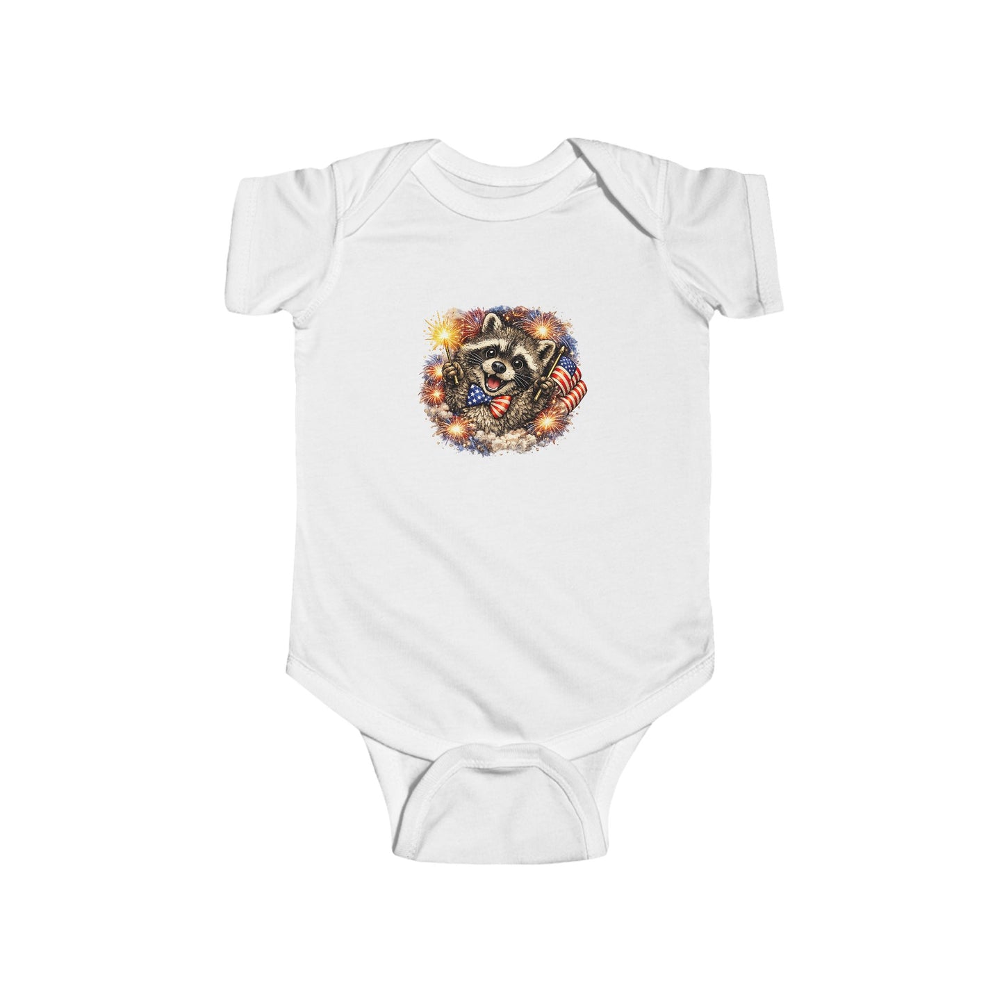 Infant Bodysuit — Adorable Patriotic Raccoon - USA 250