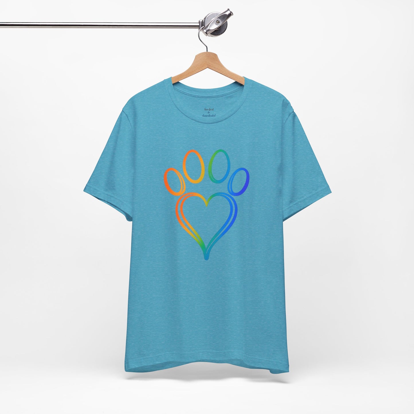 Heart/Paw Colorful Line-Work T-Shirt