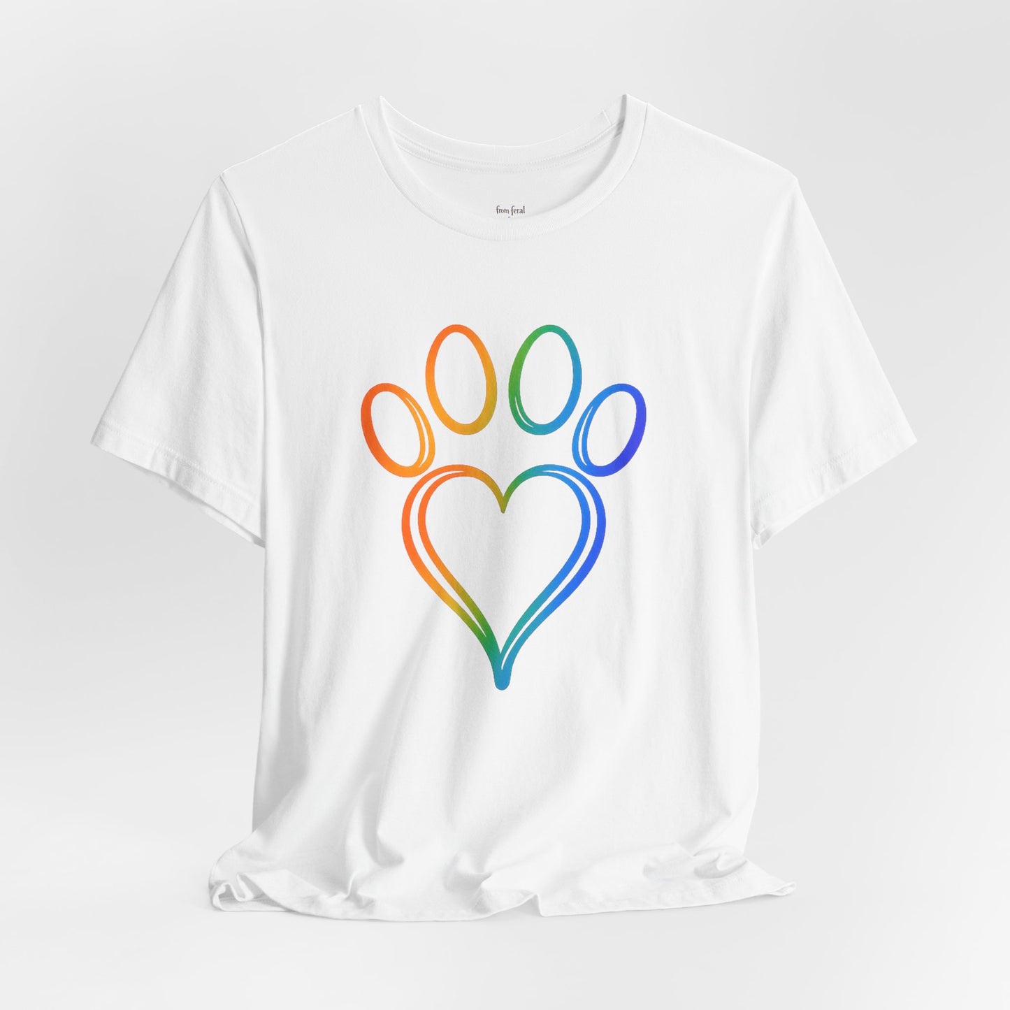 Heart/Paw Colorful Line-Work T-Shirt