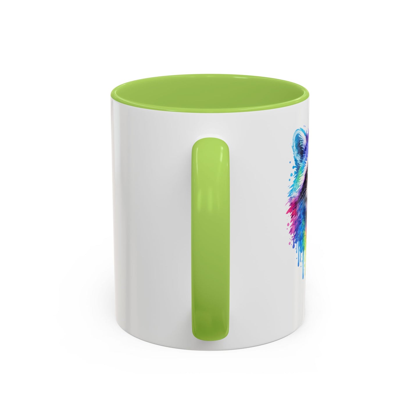 Cheerful Watercolor Raccoon Accent Coffee Mug
