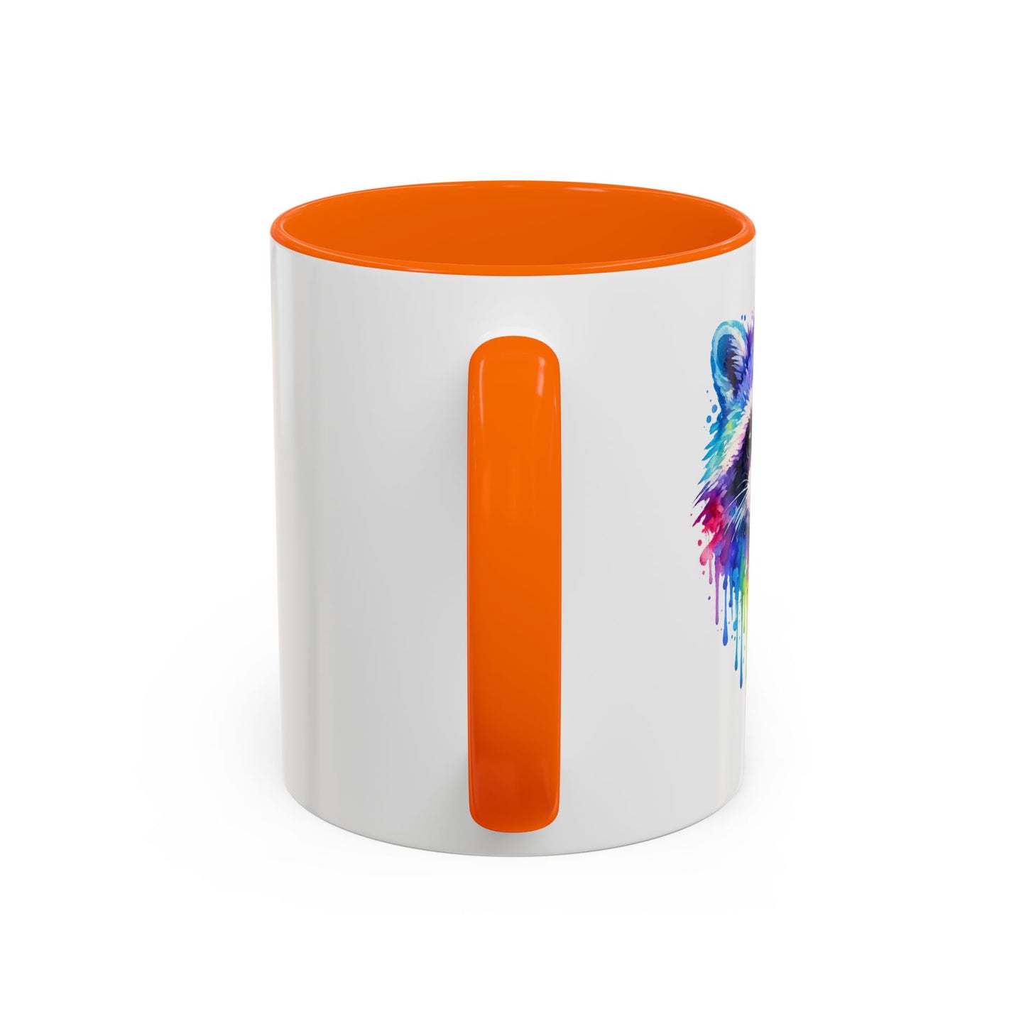 Cheerful Watercolor Raccoon Accent Coffee Mug