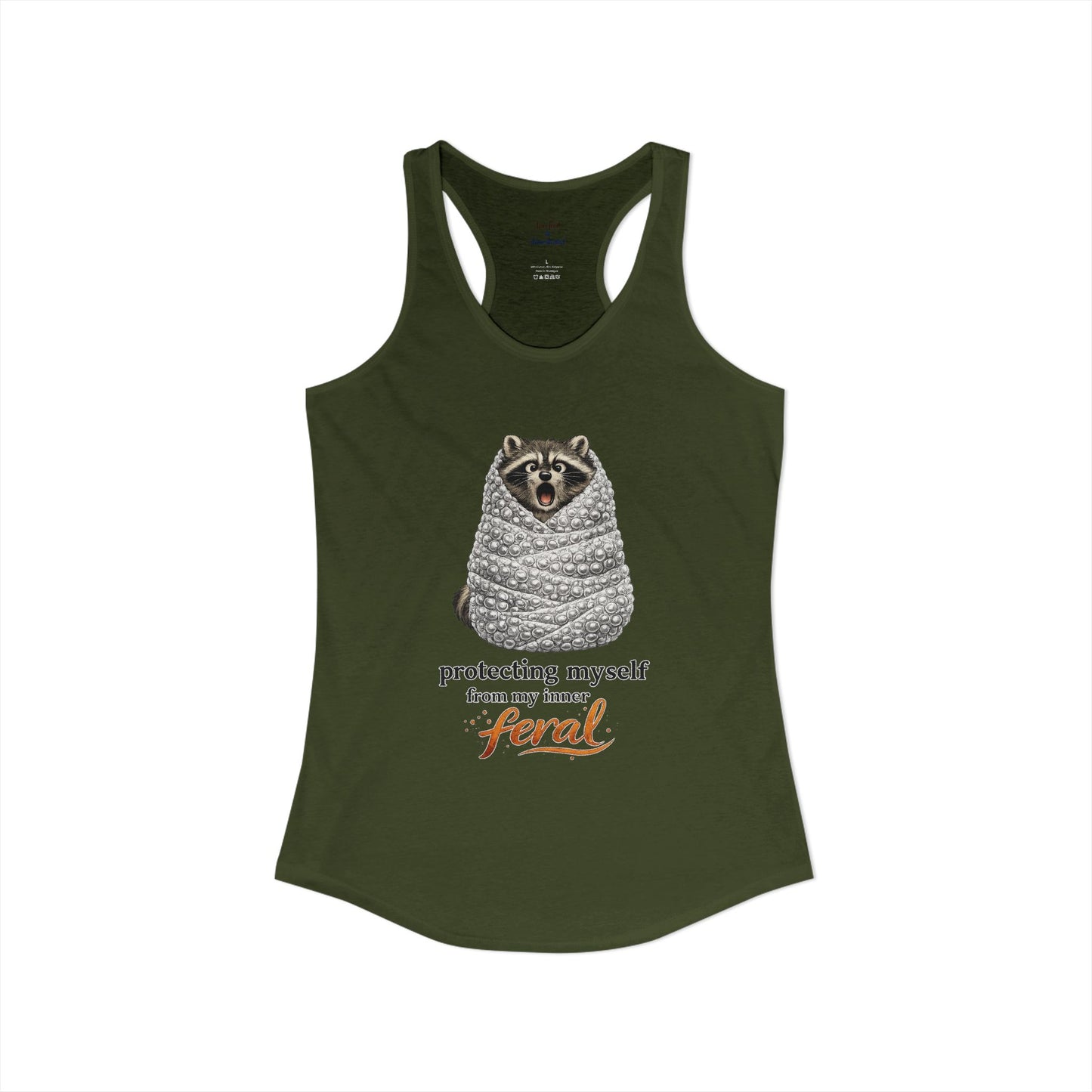 Bubble Wrap Raccoon Racerback Tank