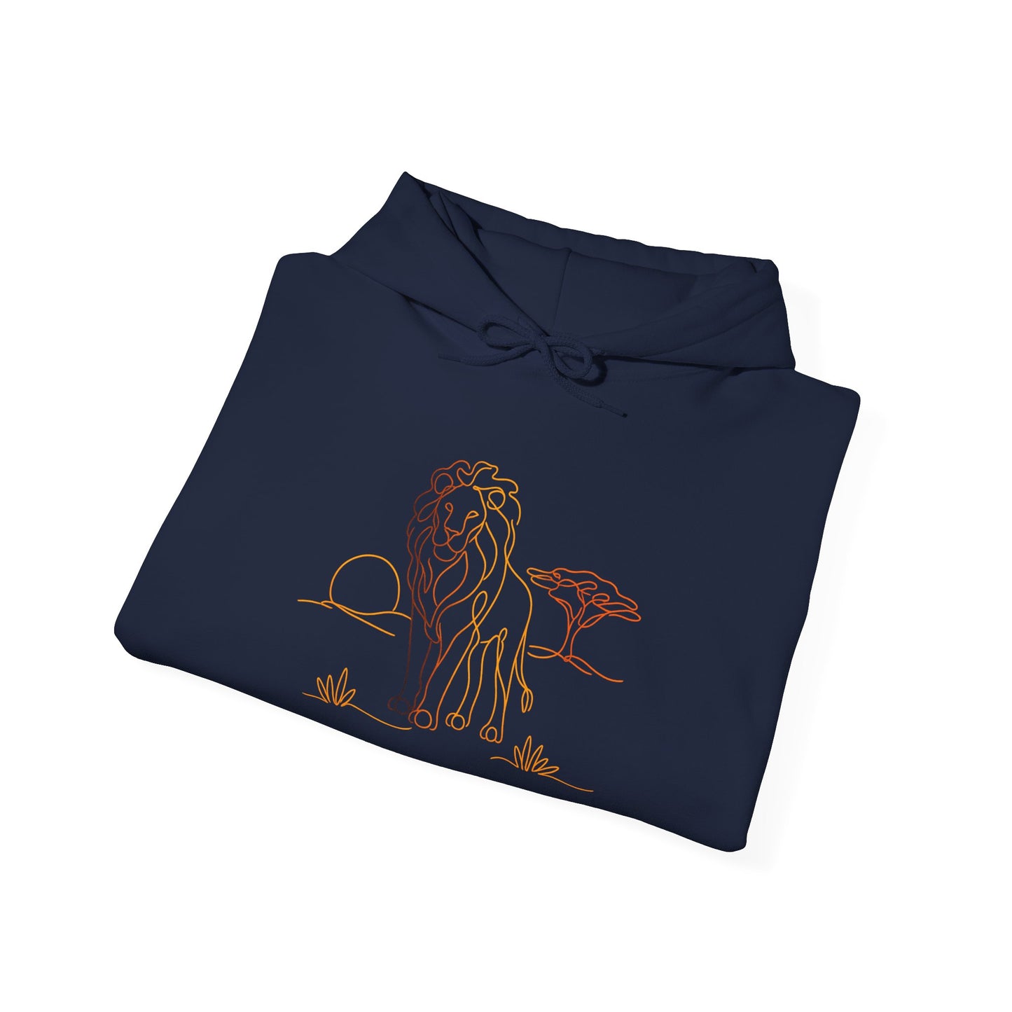 Lion Line Art Hoodie — Minimal Safari Sweatshirt