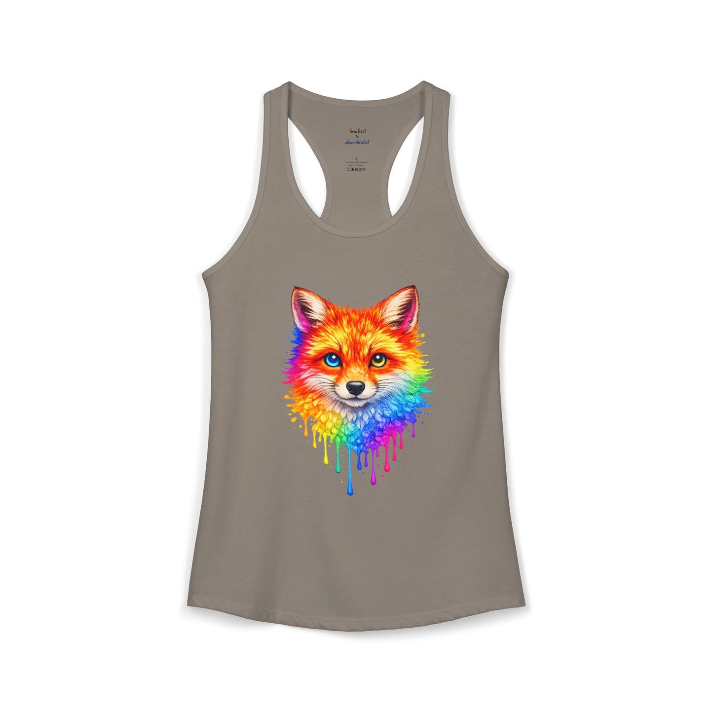 Watercolor Wildlife Fox Racerback Tank