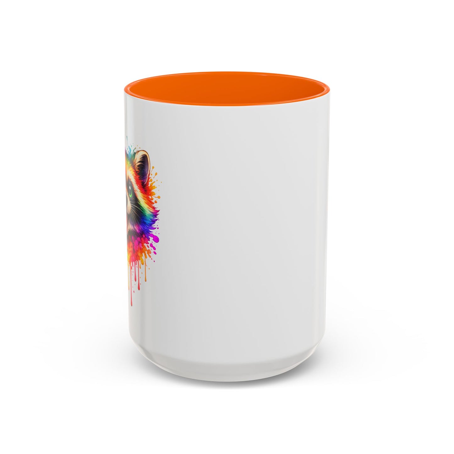 Cheerful Watercolor Raccoon Accent Coffee Mug
